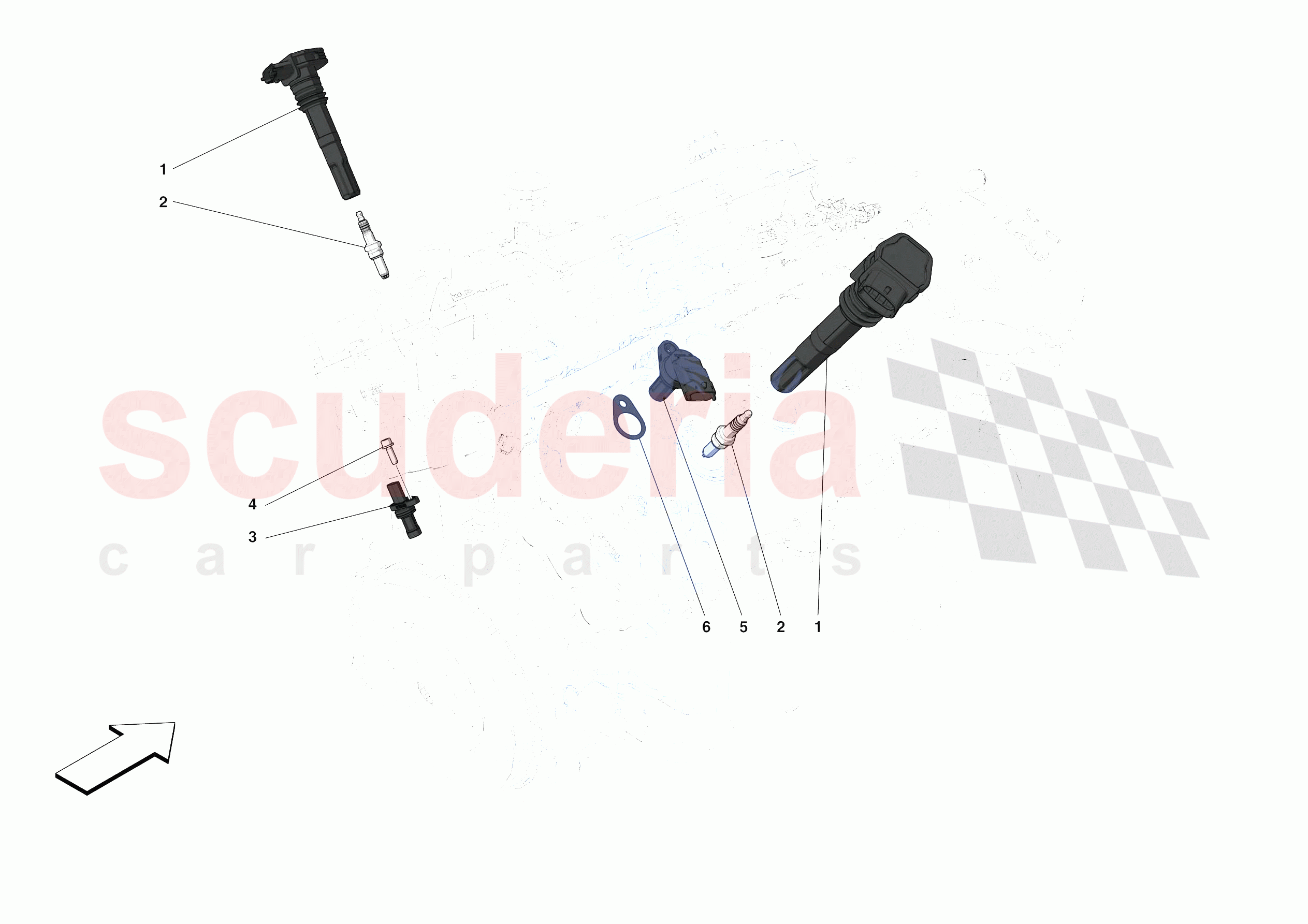 IGNITION COIL, SPARK PLUGS AND SENSORS of Ferrari Ferrari Monza SPA2 Europe