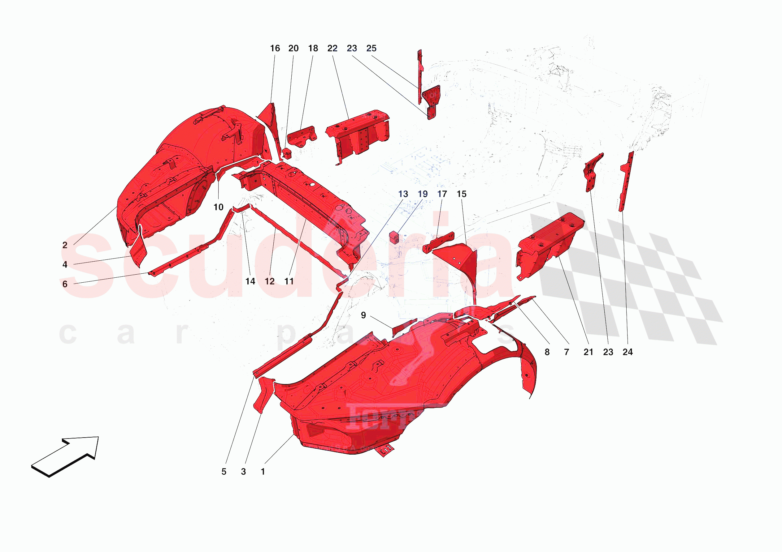 LATERAL SUBSTRUCTURE of Ferrari Ferrari Monza SPA2 Europe