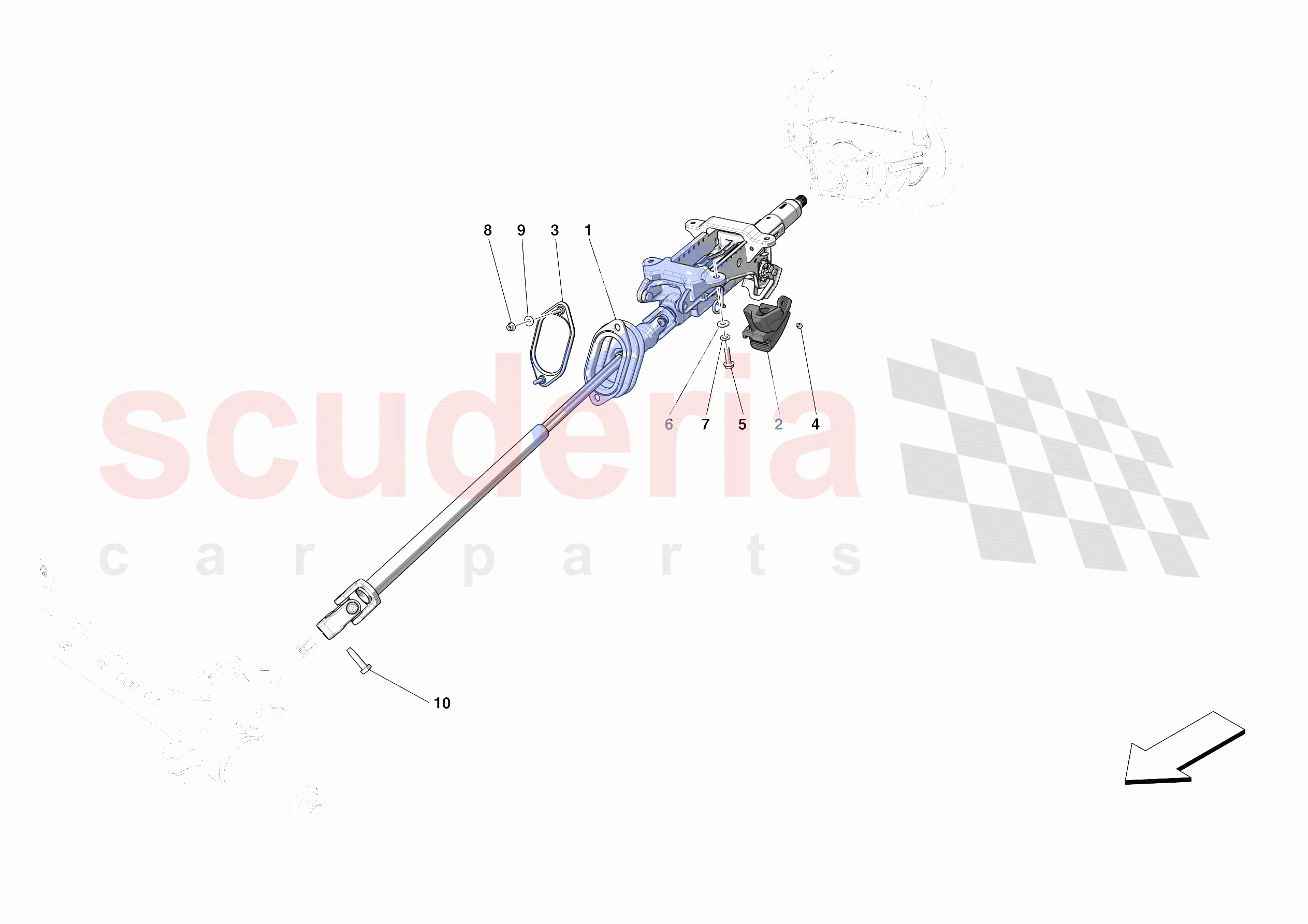 STEERING WHEEL AND STEERING SYSTEM - STEERING COLUMN of Ferrari Ferrari Portofino Europe RH