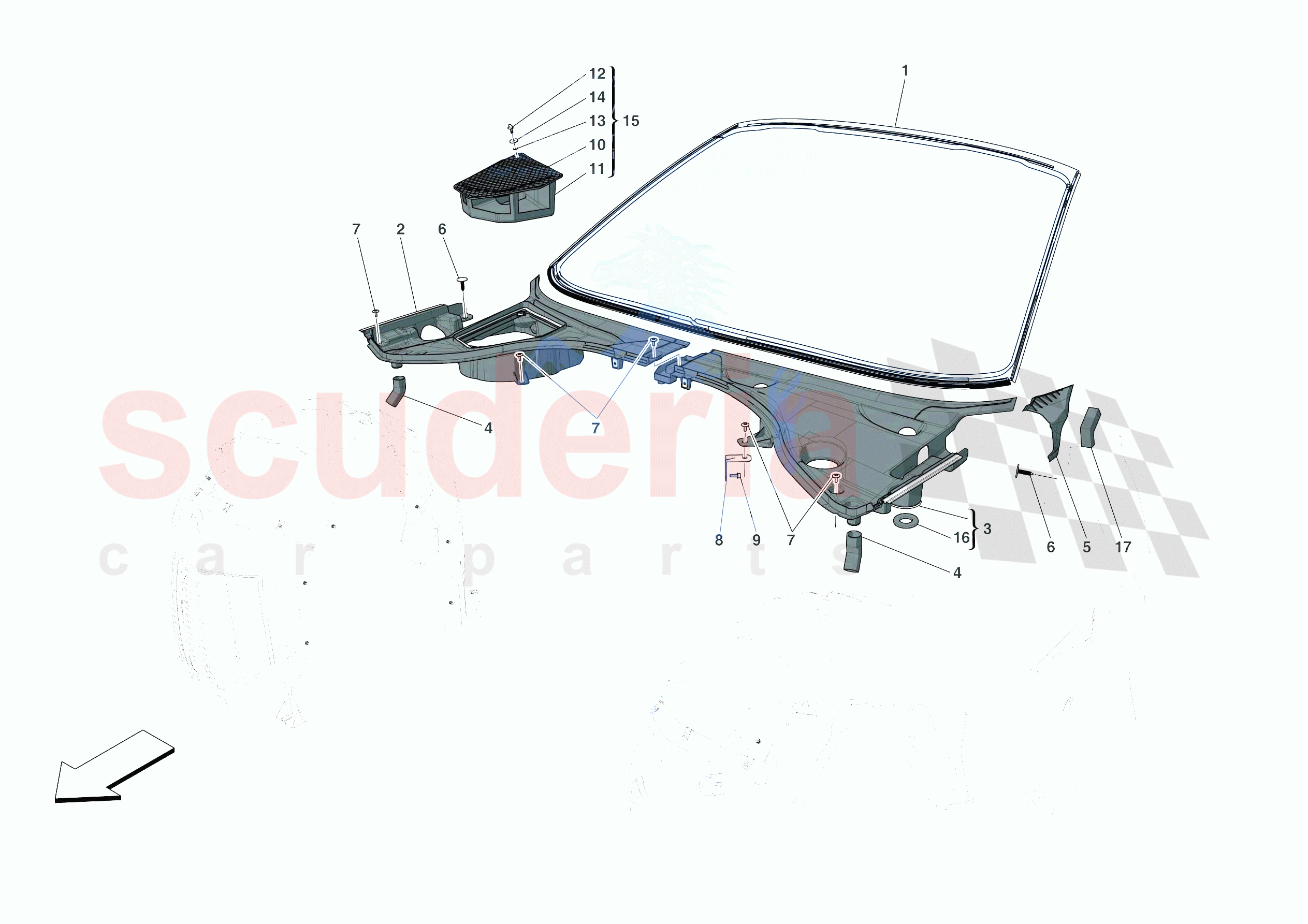 WINDSCREEN of Ferrari Ferrari Portofino Europe RH