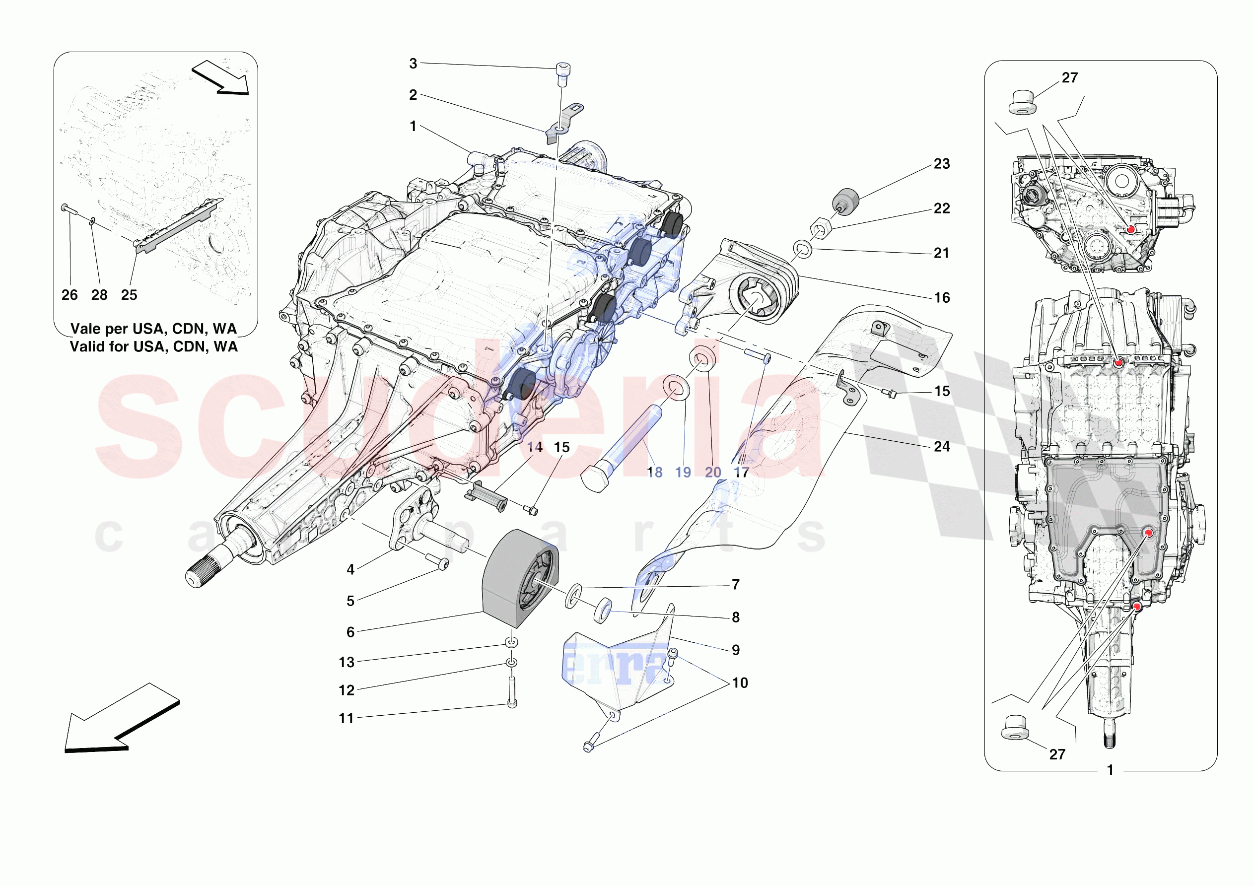 GEARBOX AND FASTENERS of Ferrari Ferrari Portofino M Europe RH
