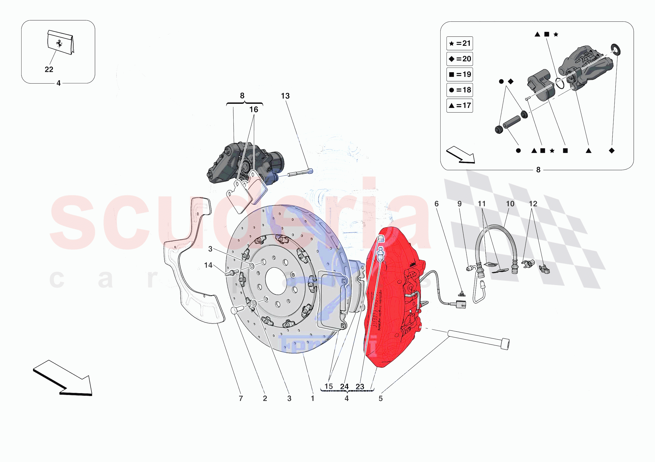 REAR SUSPENSION - CALLIPERS AND DISCS of Ferrari Ferrari Portofino M Europe RH