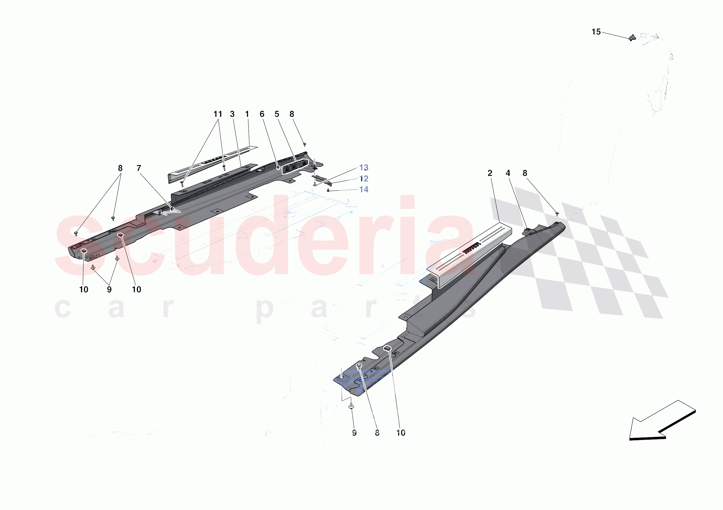 EXTERNAL LATERAL TRIM of Ferrari Ferrari Portofino M Europe RH