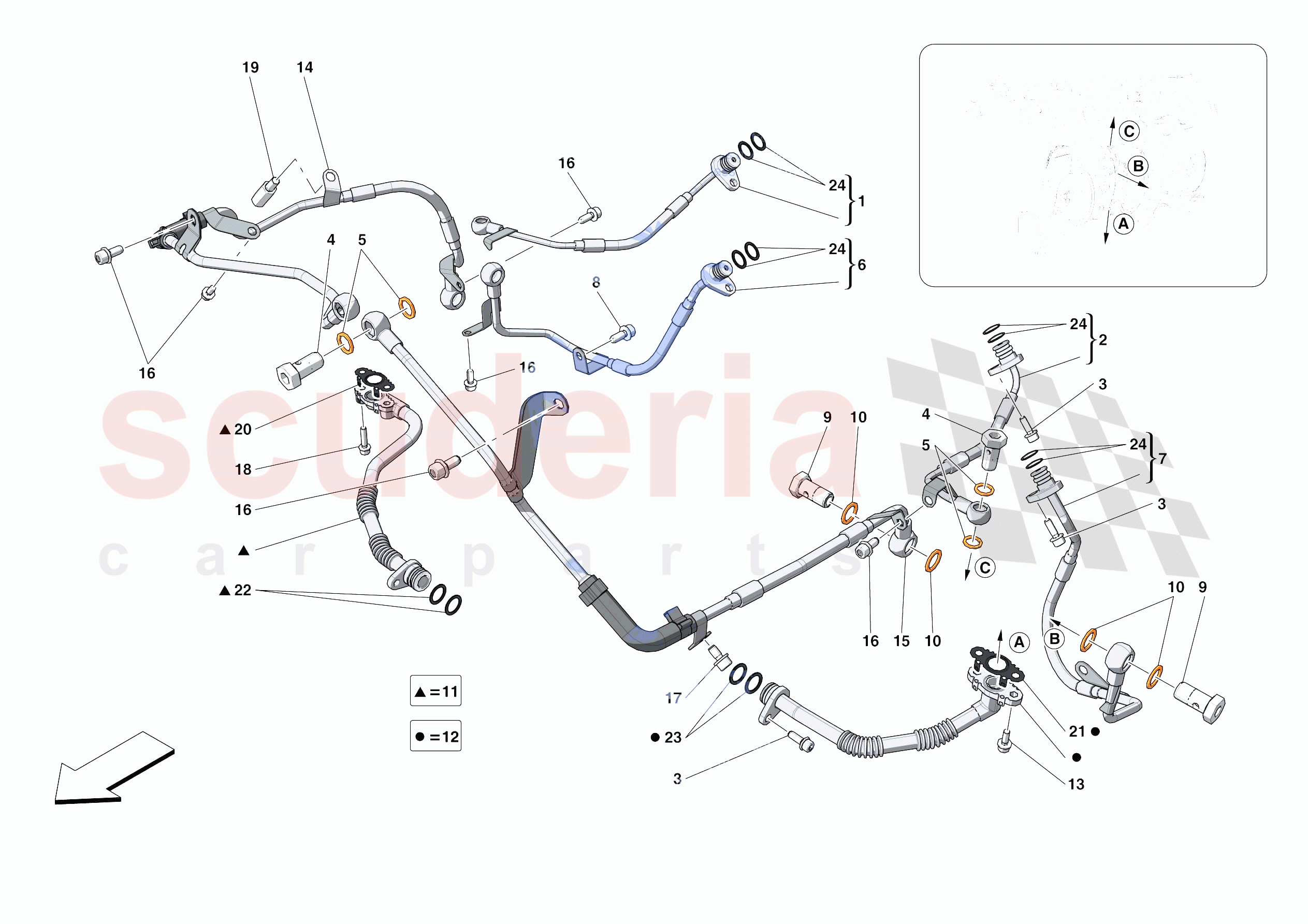 FORCED INDUCTION SYSTEM PIPES of Ferrari Ferrari Portofino M USA