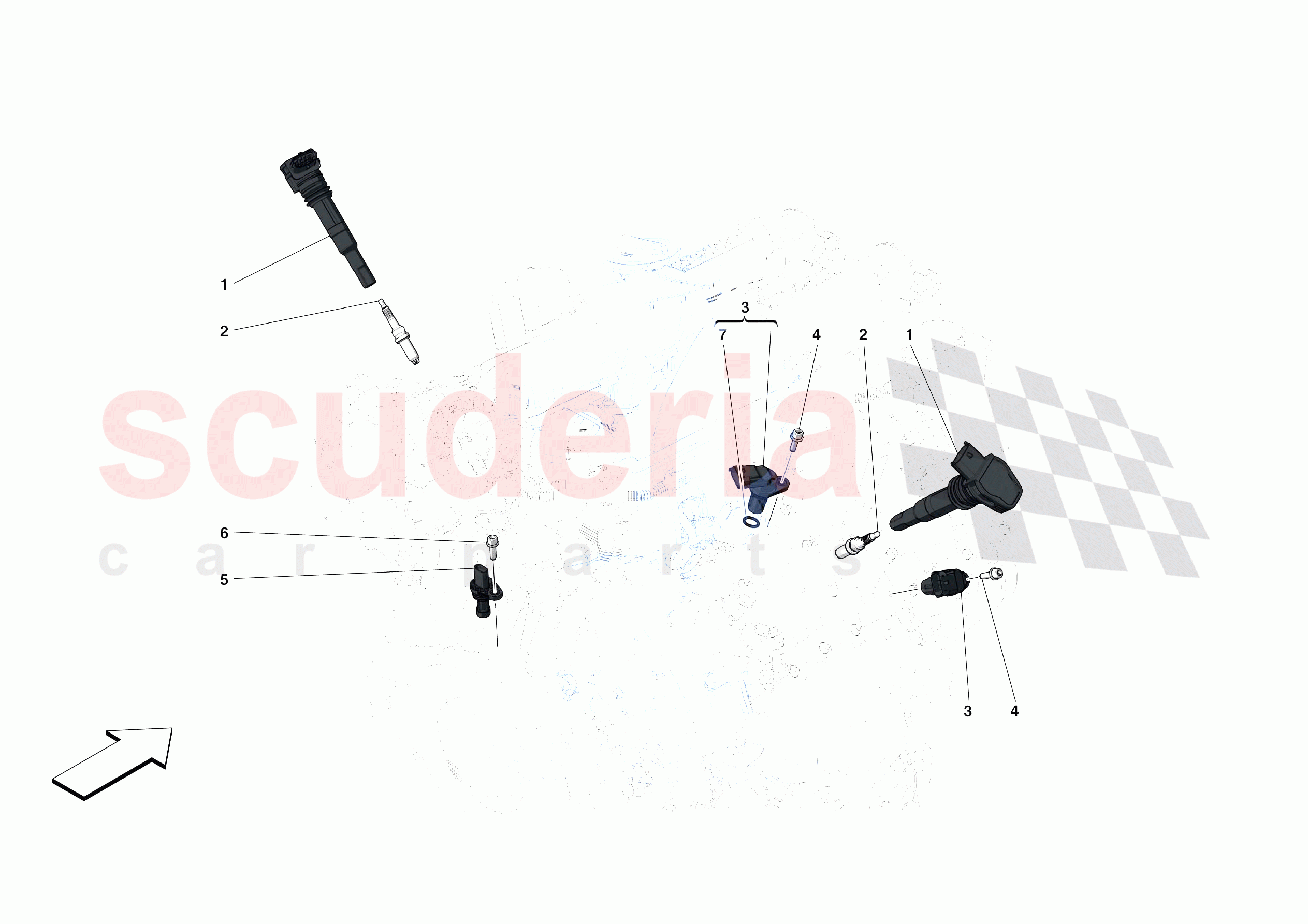 IGNITION COIL, SPARK PLUGS AND SENSORS of Ferrari Ferrari Portofino USA