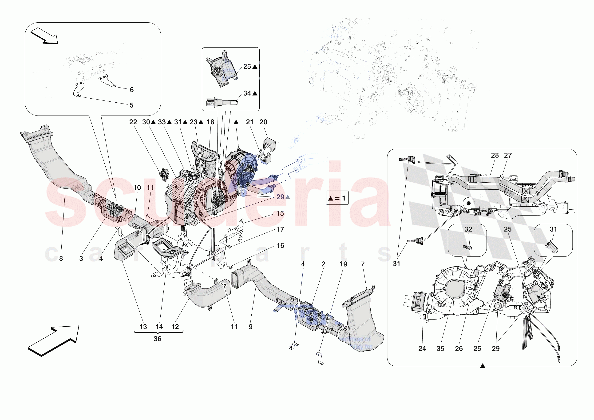 AIR CONDITIONING SYSTEM - REAR ZONE EVAPORATOR of Ferrari Ferrari Purosangue Europe