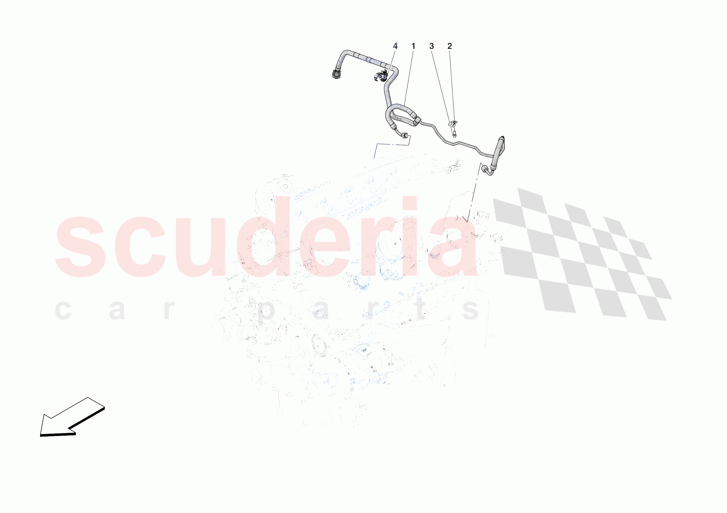 ENGINE FUEL DELIVERY PIPES of Ferrari Ferrari Purosangue Europe RH