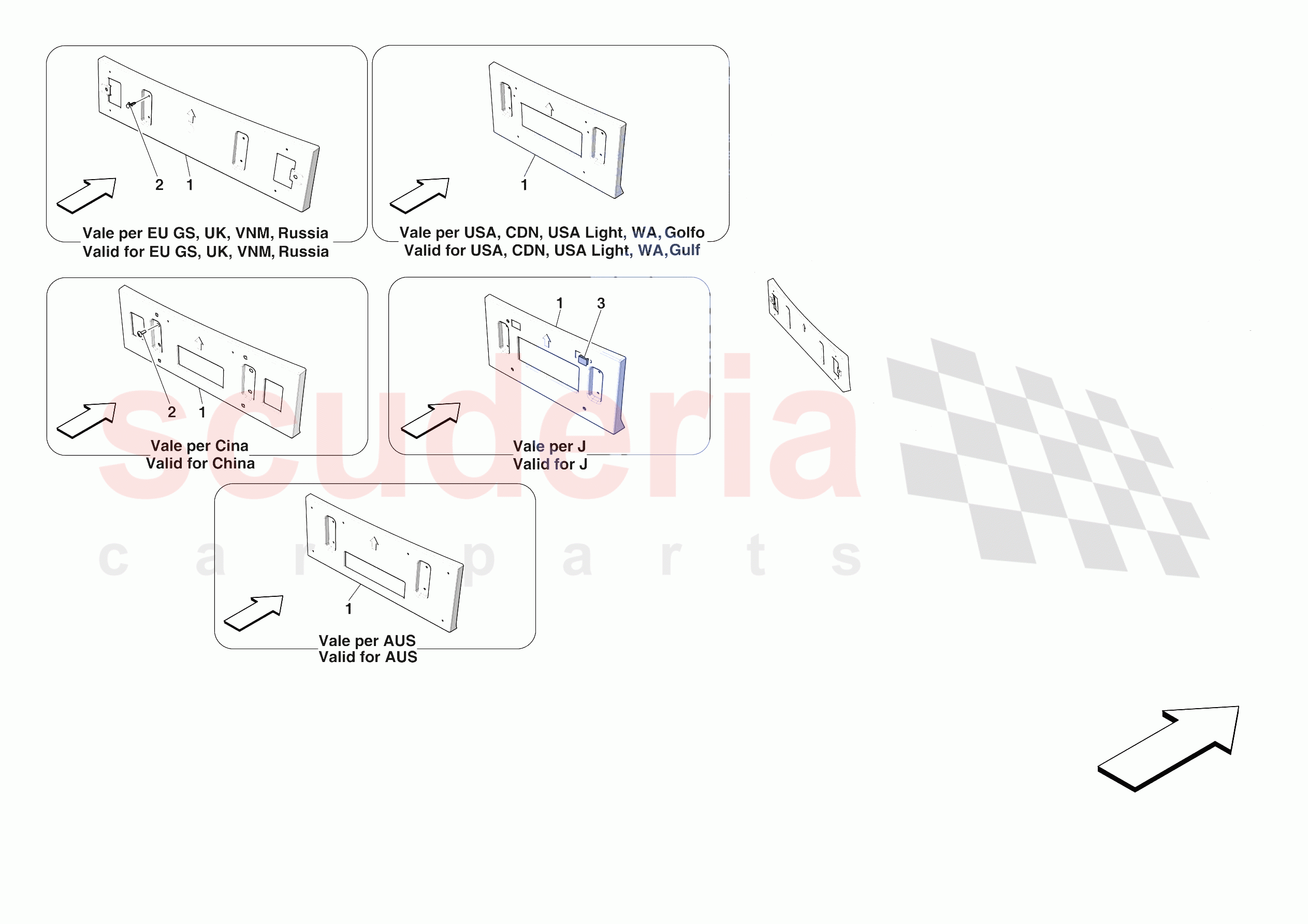 REAR LICENCE PLATE INSTALLATION of Ferrari Ferrari Purosangue Europe RH