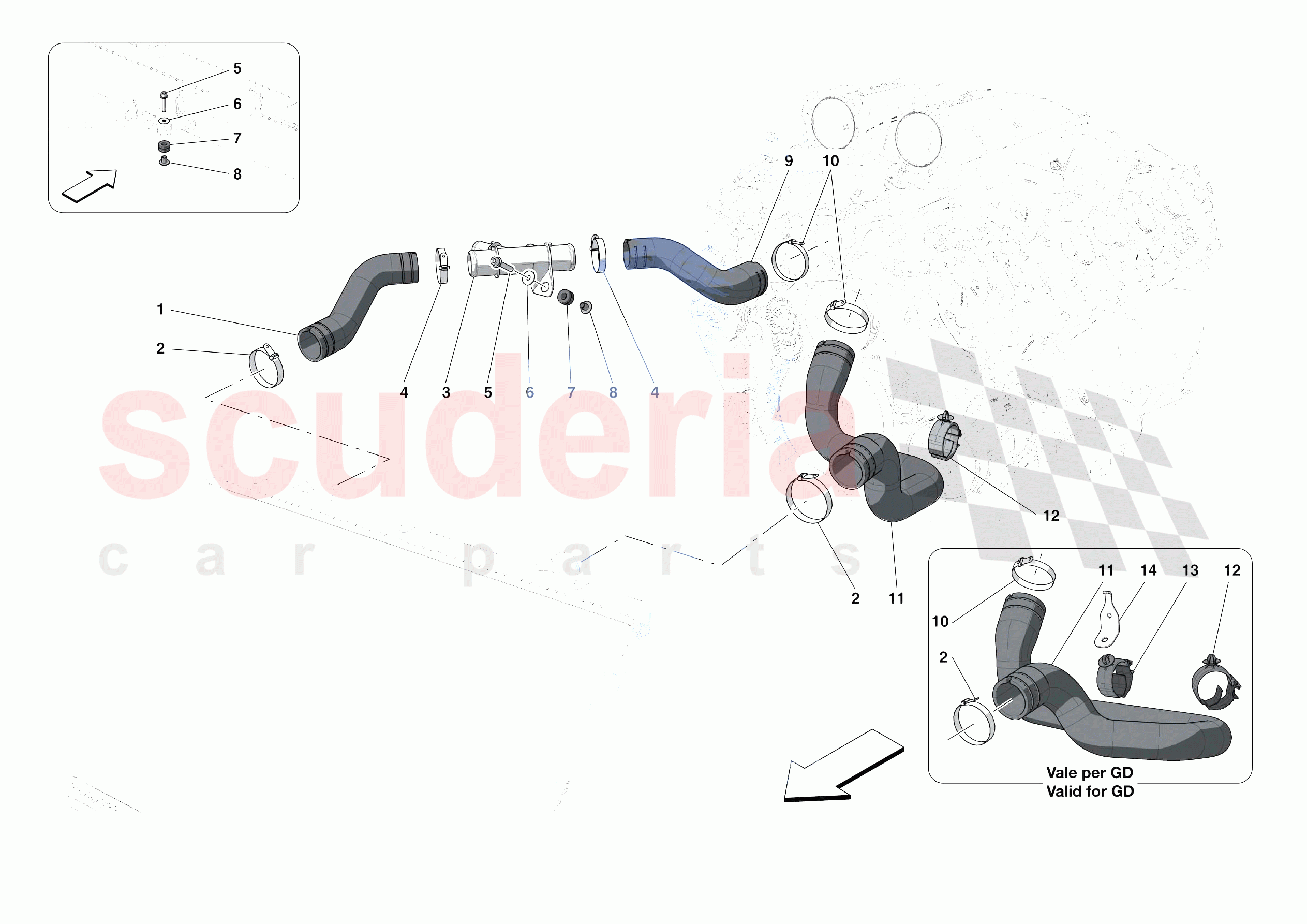 COOLING SYSTEM PIPES of Ferrari Ferrari Roma Europe RH