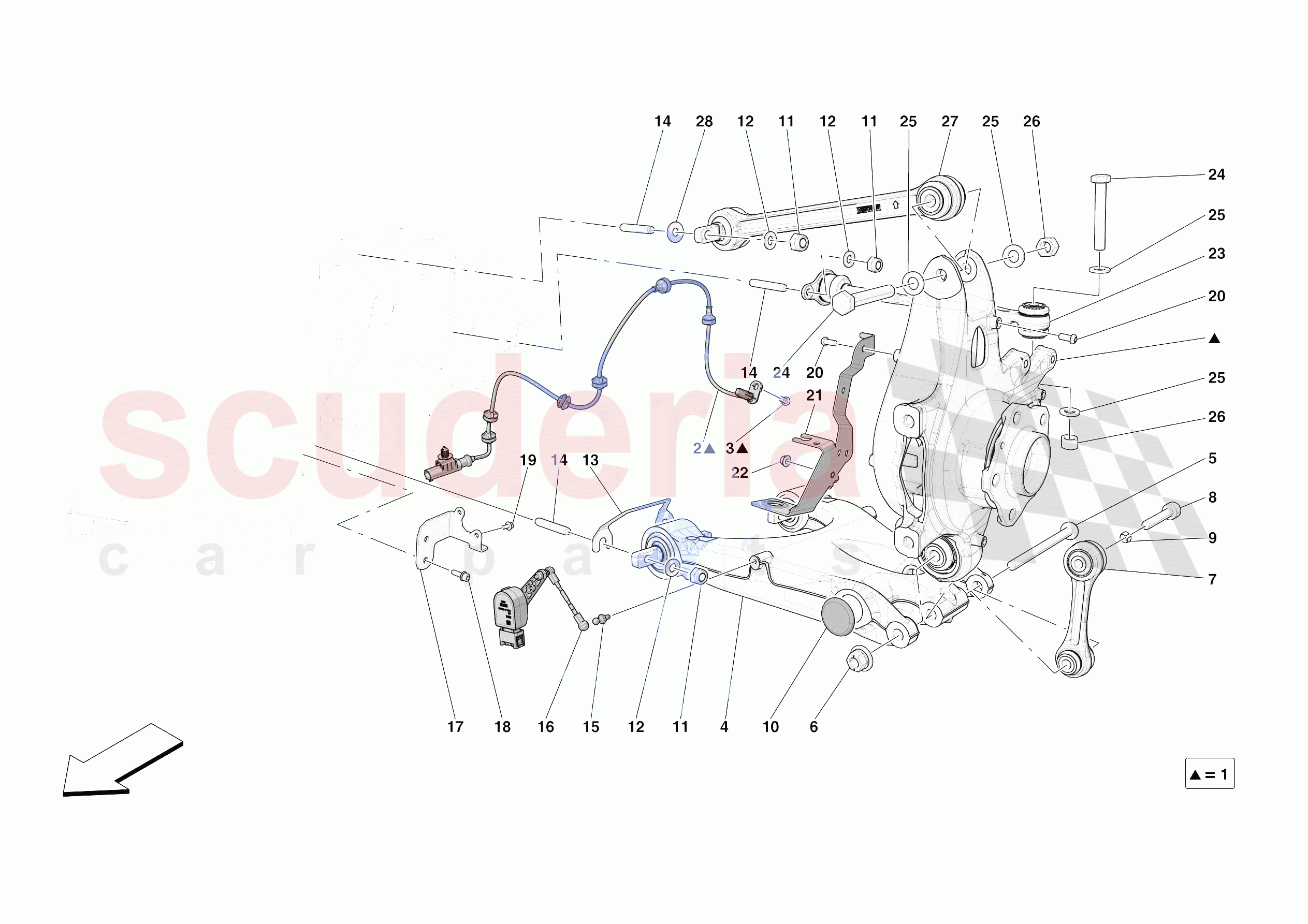 REAR SUSPENSION - ARMS of Ferrari Ferrari Roma Europe RH