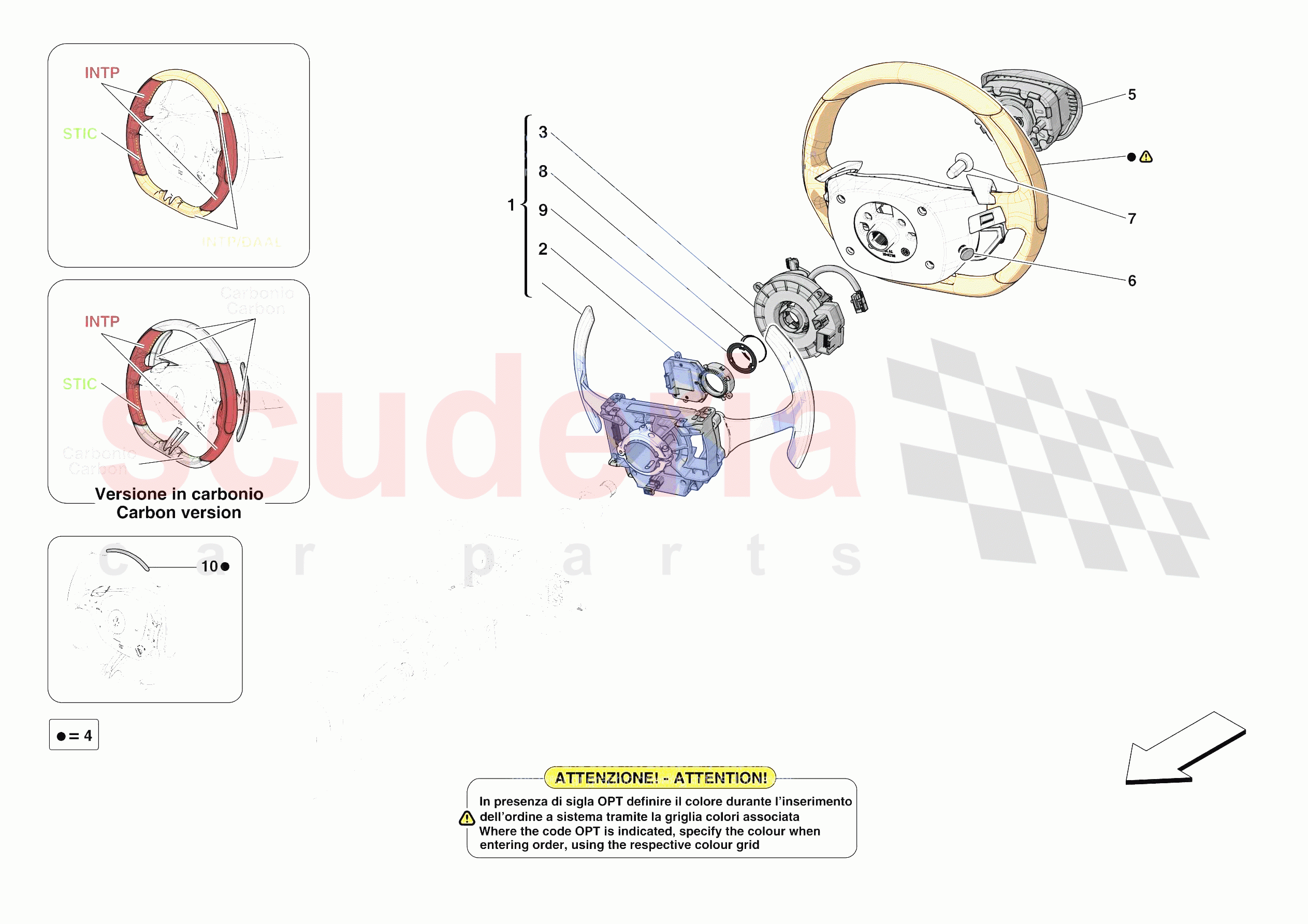 STEERING WHEEL AND STEERING SYSTEM - STEERING WHEEL AND AIRBAG of Ferrari Ferrari Roma Europe RH