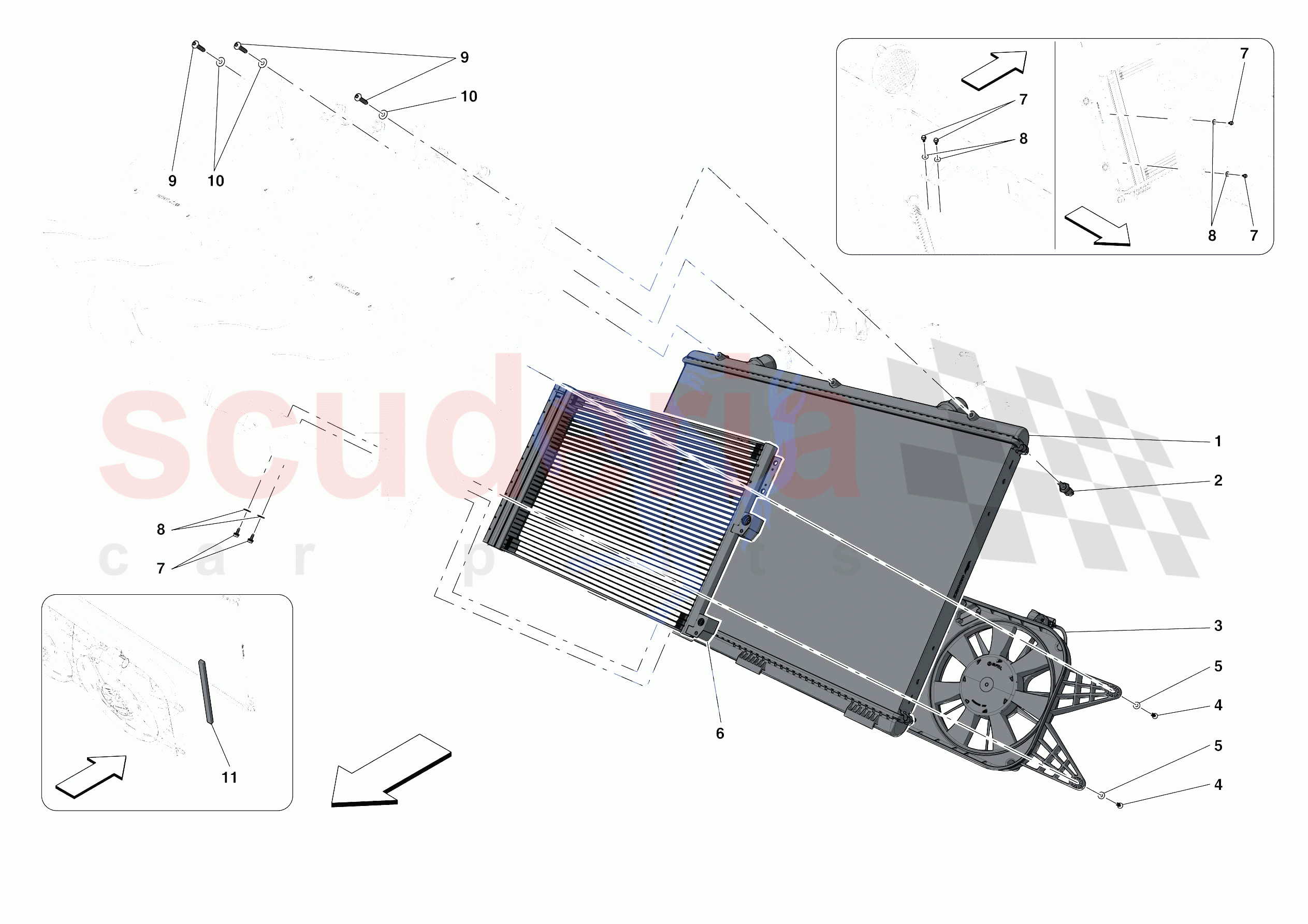ENGINE COOLING SYSTEM RADIATORS of Ferrari Ferrari Roma Spider Europe