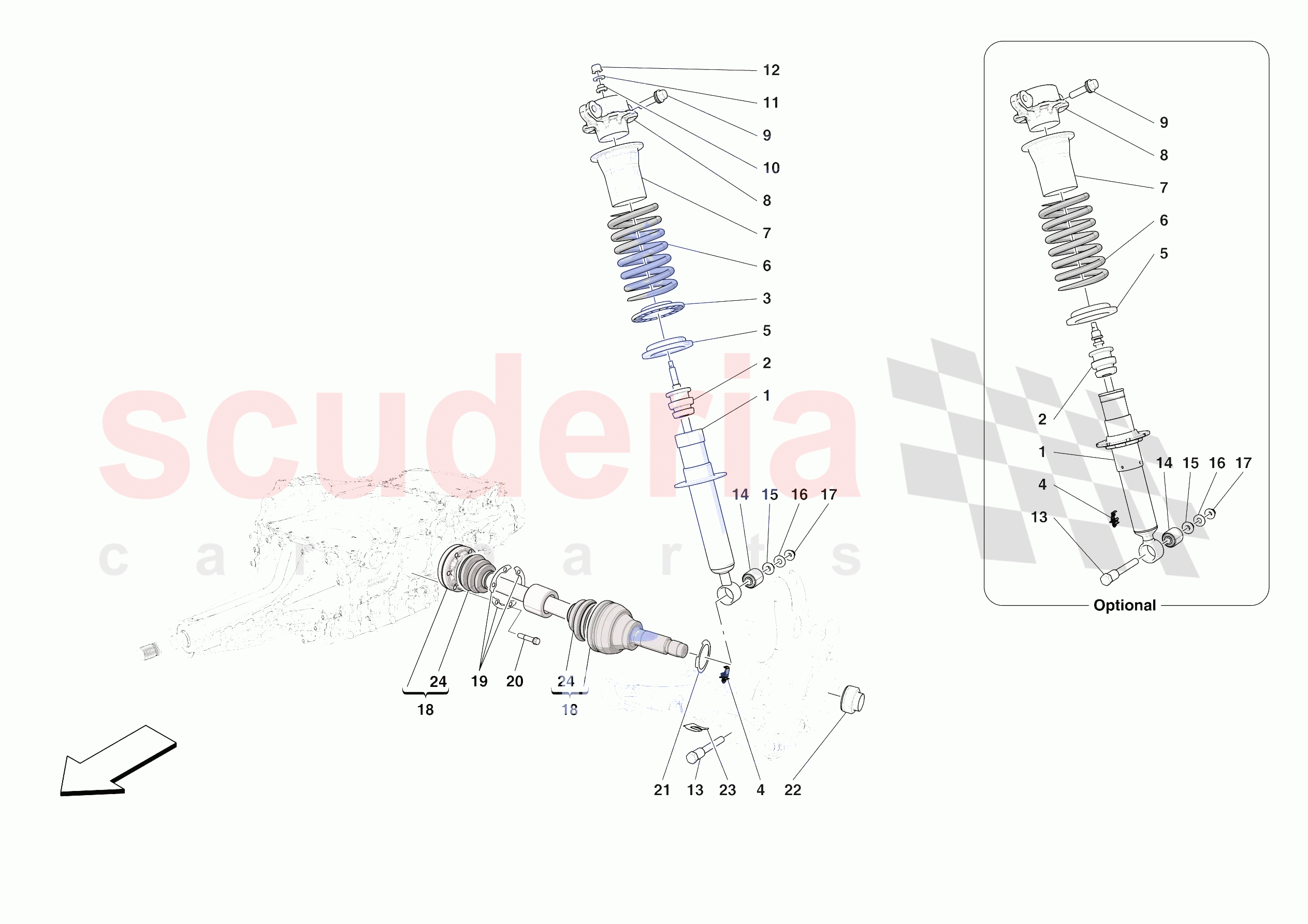 REAR SUSPENSION - SHOCK ABSORBERS of Ferrari Ferrari Roma Spider Europe