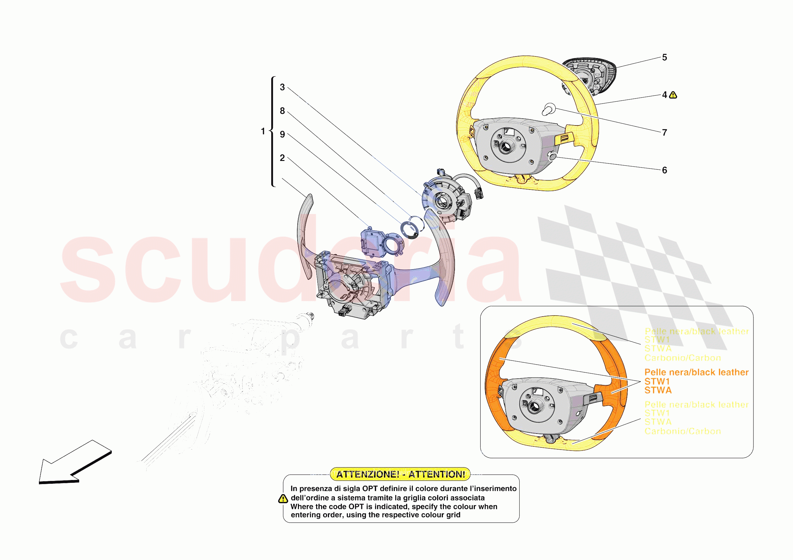 STEERING WHEEL AND STEERING SYSTEM - STEERING WHEEL AND AIRBAG of Ferrari Ferrari Roma Spider Europe RH