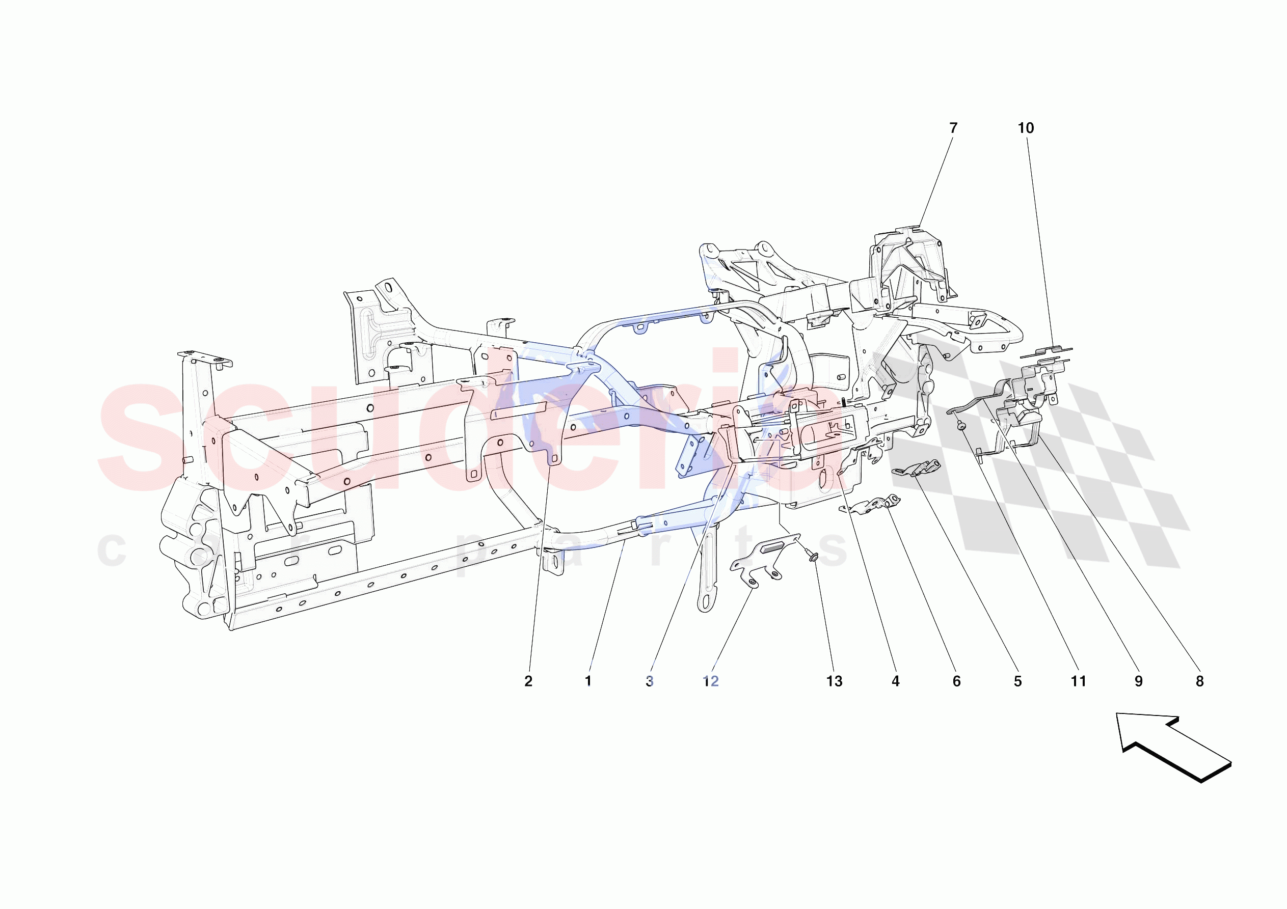 DASHBOARD - SUBSTRUCTURE -APPLICABLE FOR RHD- of Ferrari Ferrari Roma Spider Europe RH