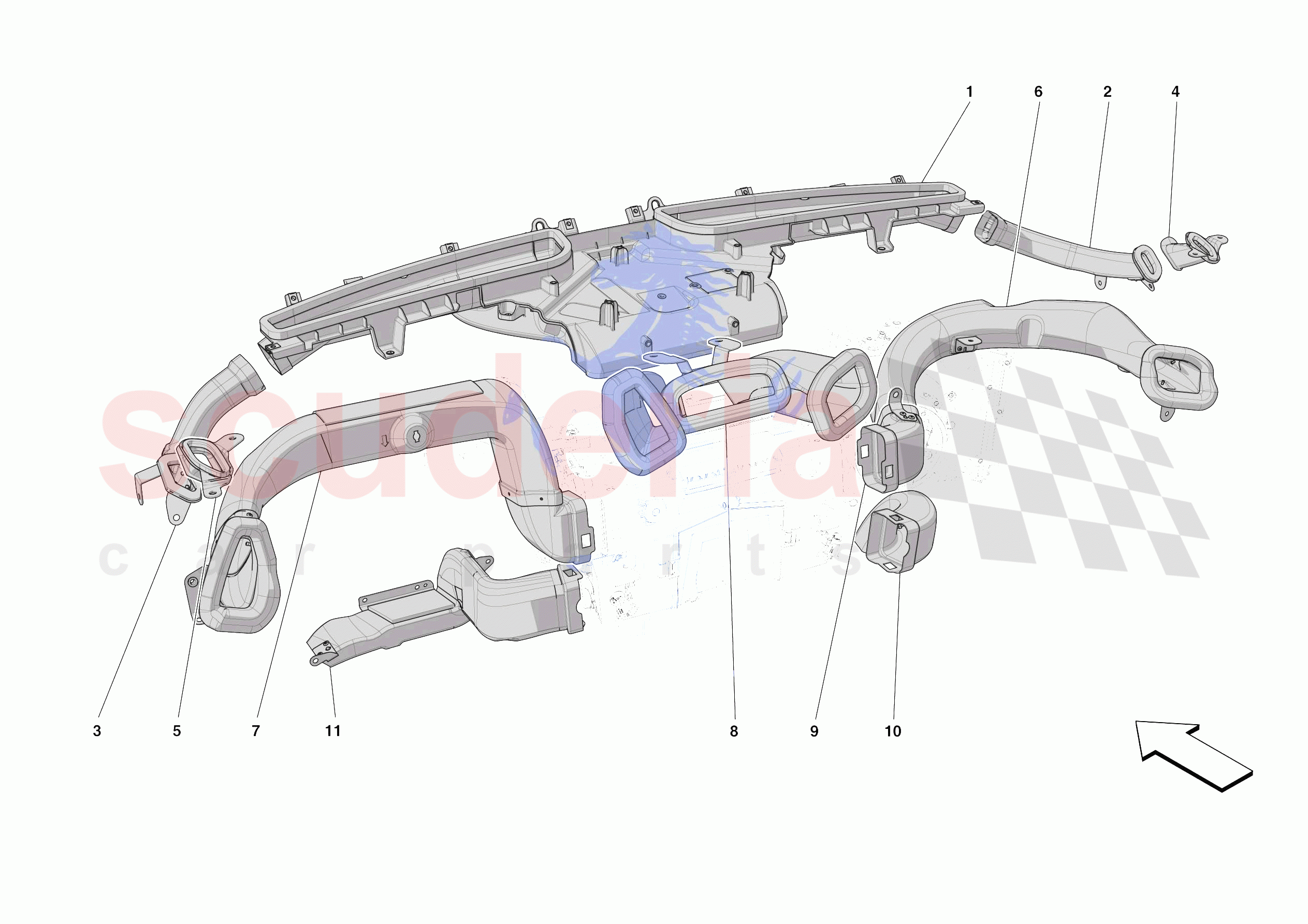 DASHBOARD - DUCTS -NOT FOR RHD- of Ferrari Ferrari Roma Spider USA