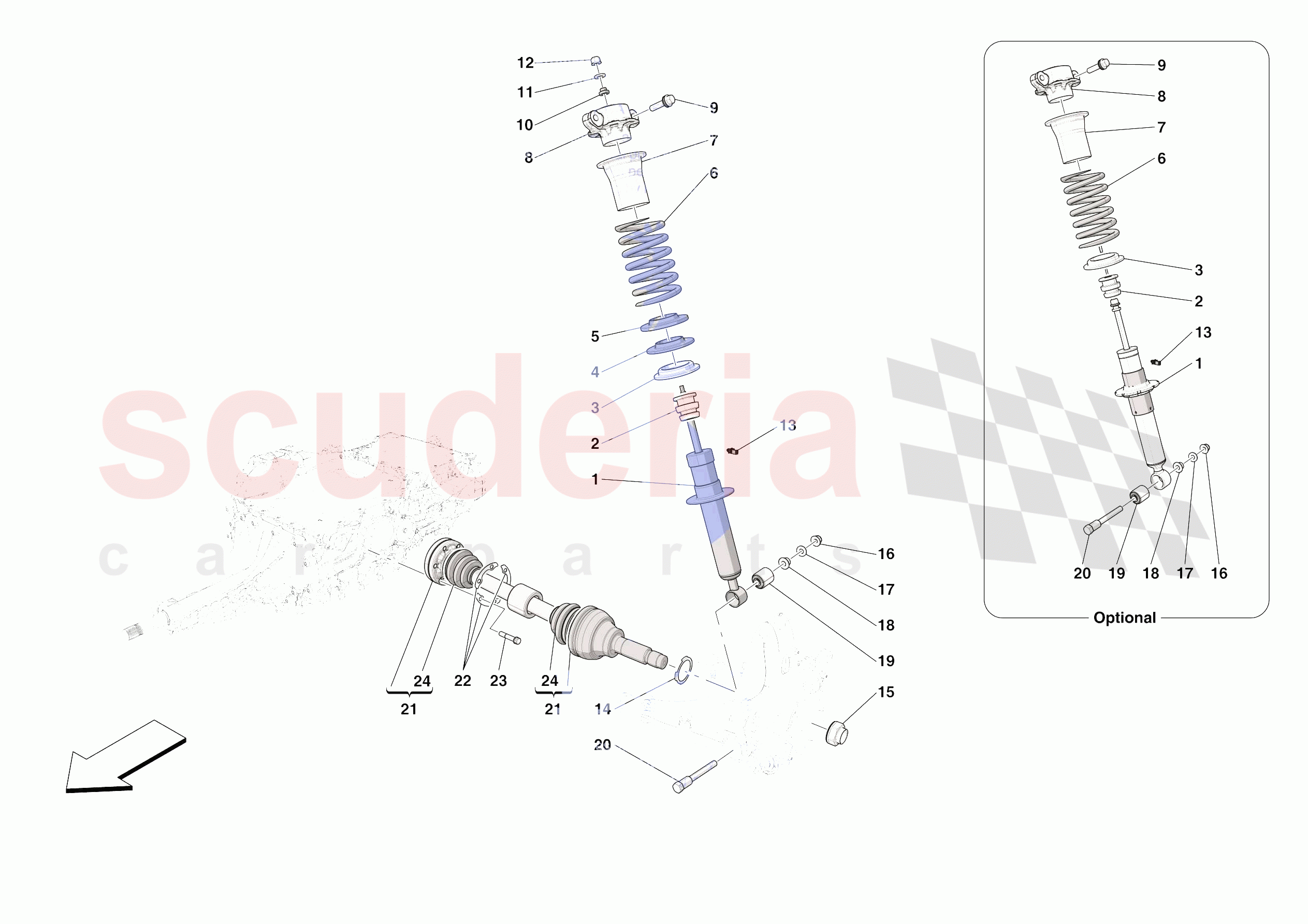 REAR SUSPENSION - SHOCK ABSORBERS of Ferrari Ferrari Roma USA