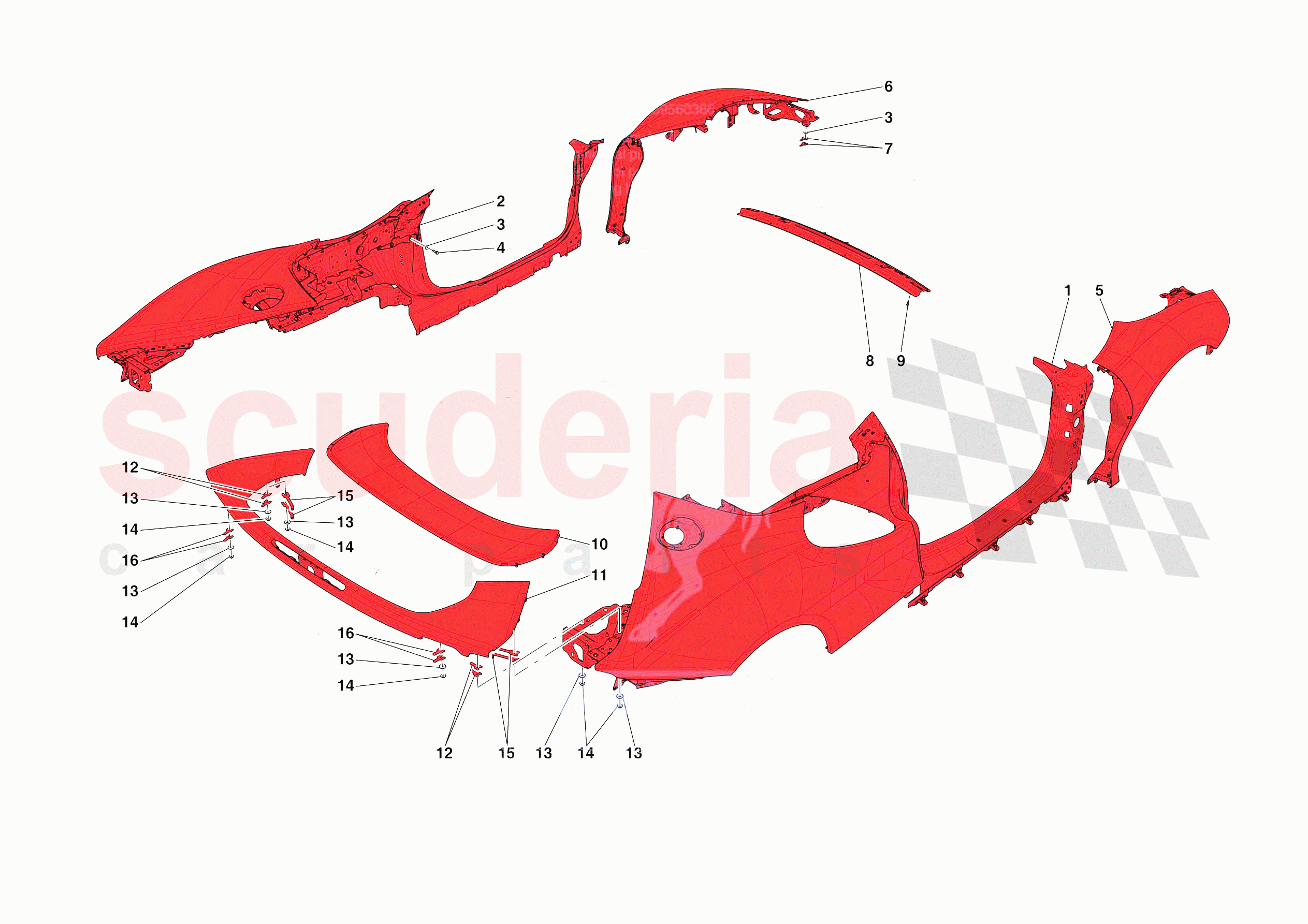 LATERAL OUTER BODYSHELL of Ferrari Ferrari SF90 Spider Europe RH