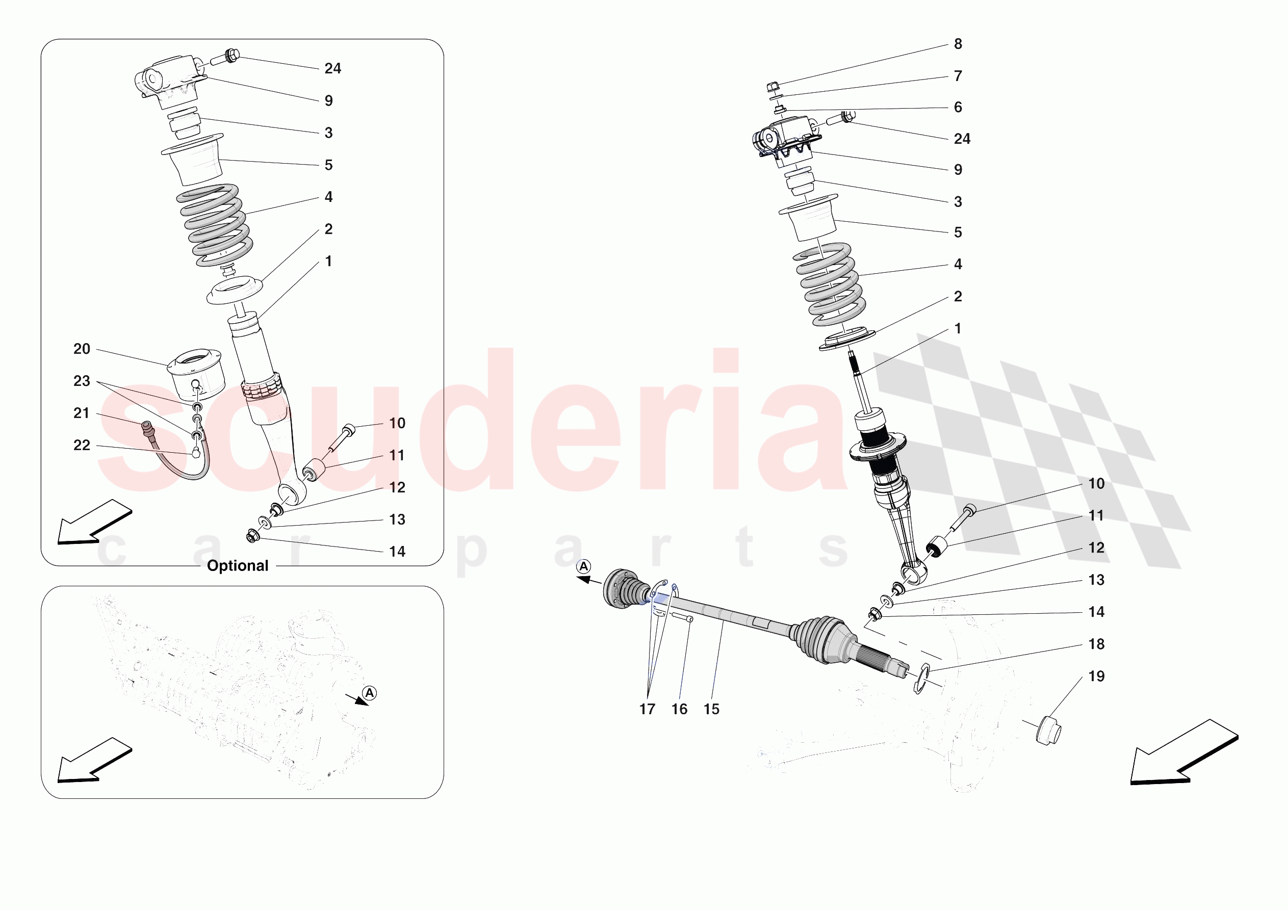 FRONT SUSPENSION - SHOCK ABSORBERS of Ferrari Ferrari SF90 XX Spider Europe