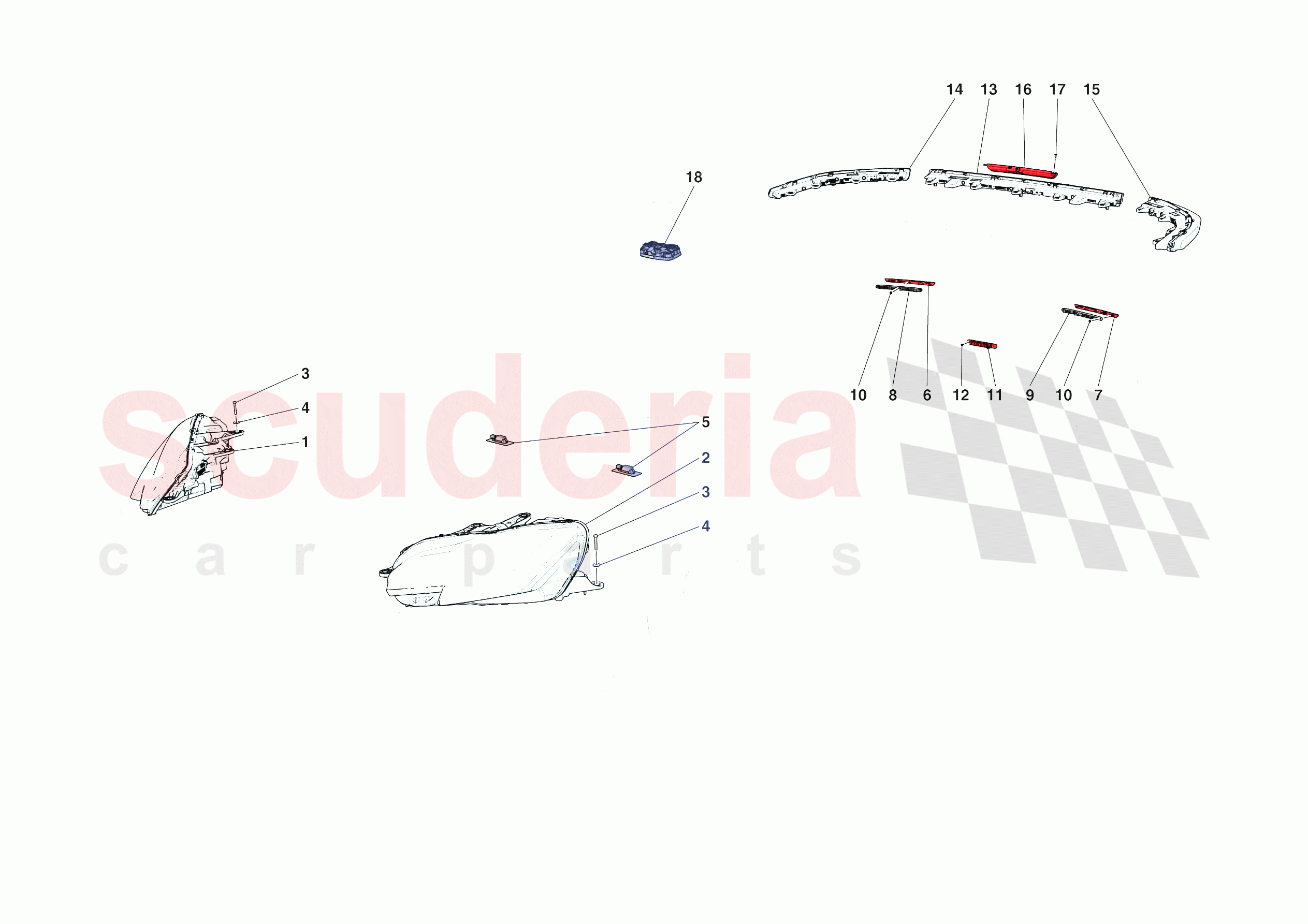 LIGHTING SYSTEMS of Ferrari Ferrari SF90 XX Spider Europe RH
