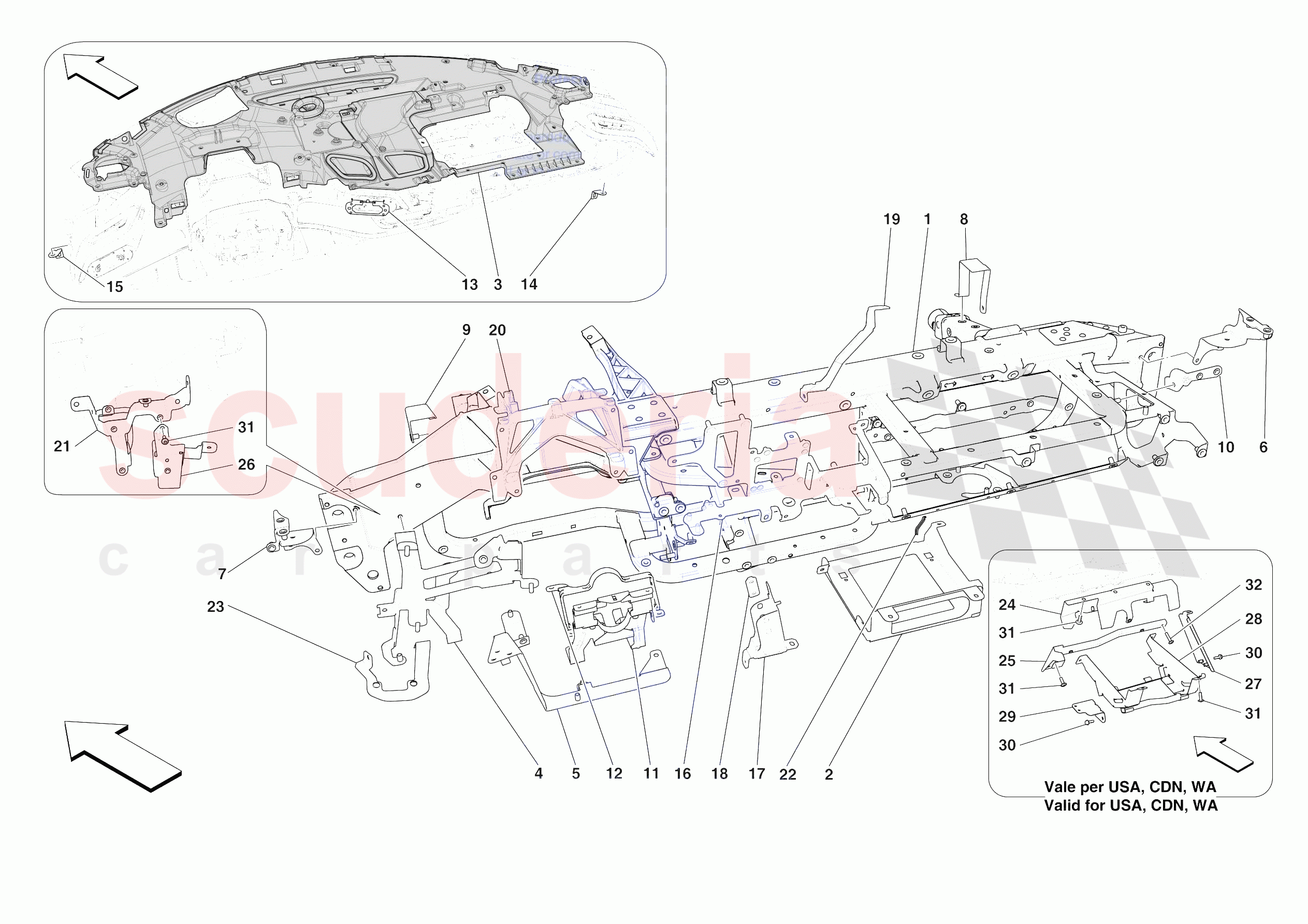 DASHBOARD - SUBSTRUCTURE -NOT FOR RHD- of Ferrari Ferrari SF90 XX Spider USA