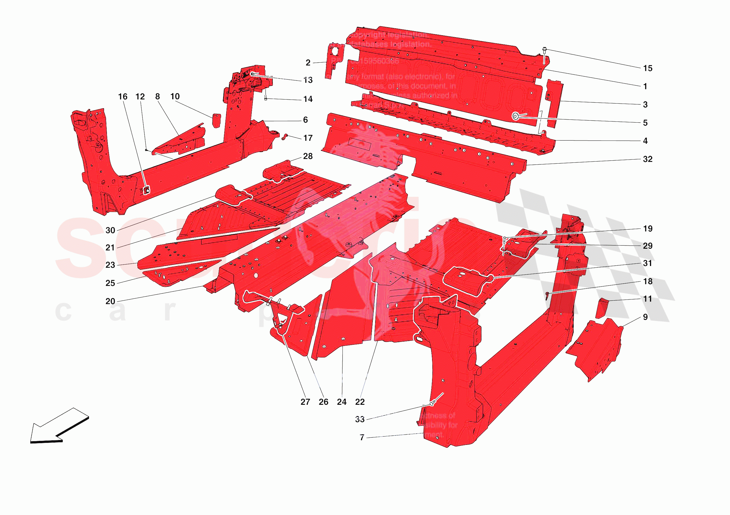 STRUCTURES AND ELEMENTS, CENTRE OF VEHICLE of Ferrari Ferrari SF90 XX Stradale Europe