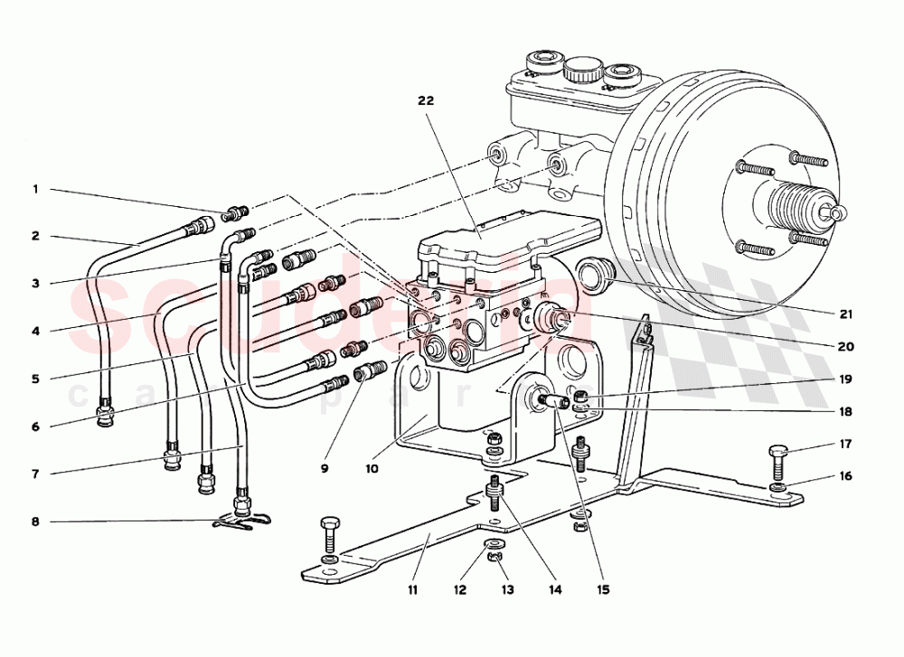Electrohydraulic ABS ECU of Lamborghini Lamborghini Diablo GT (1999-2000)