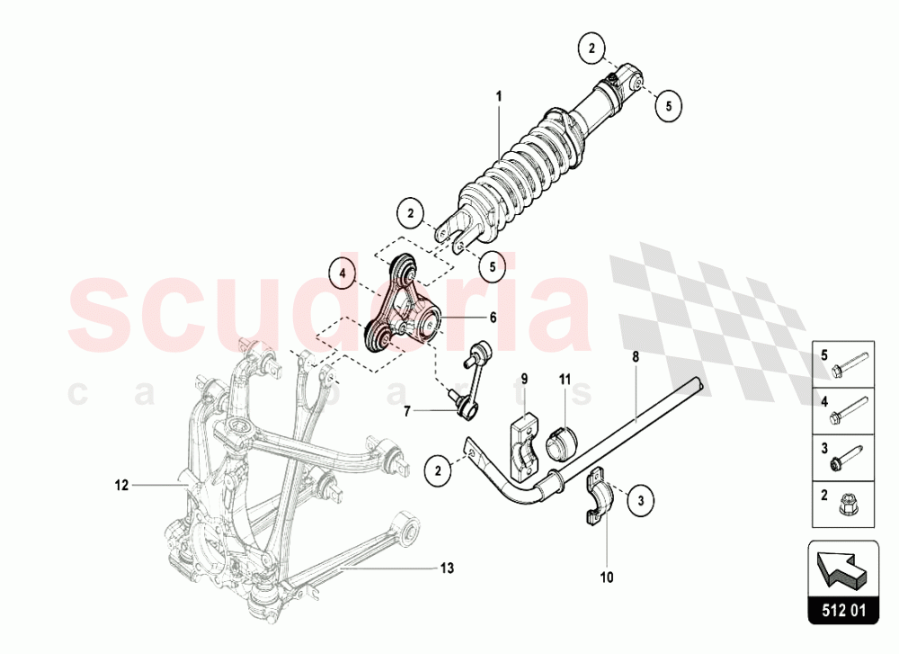 REAR SUSPENSION of Lamborghini Lamborghini Aventador LP720 Coupe