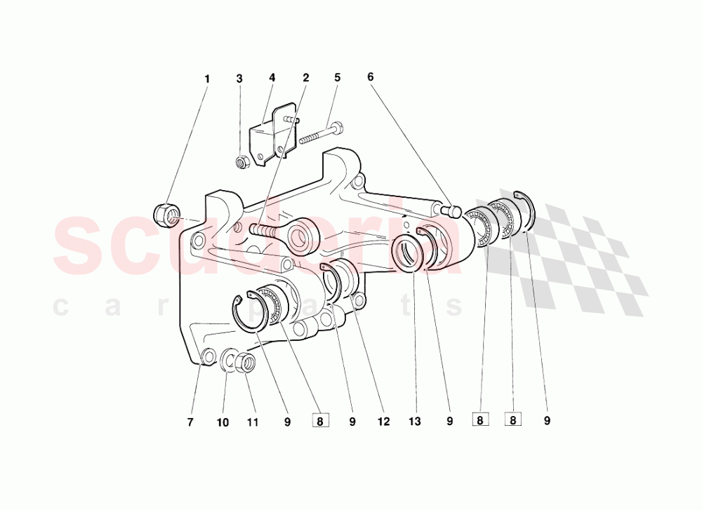 Pedal Mounting (Valid for June 1992 Version) of Lamborghini Lamborghini Diablo (1990-1998)