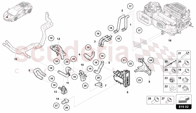 CON./HEATING/AUX. HEATER HV-PTC of Lamborghini Lamborghini Revuelto Coupe