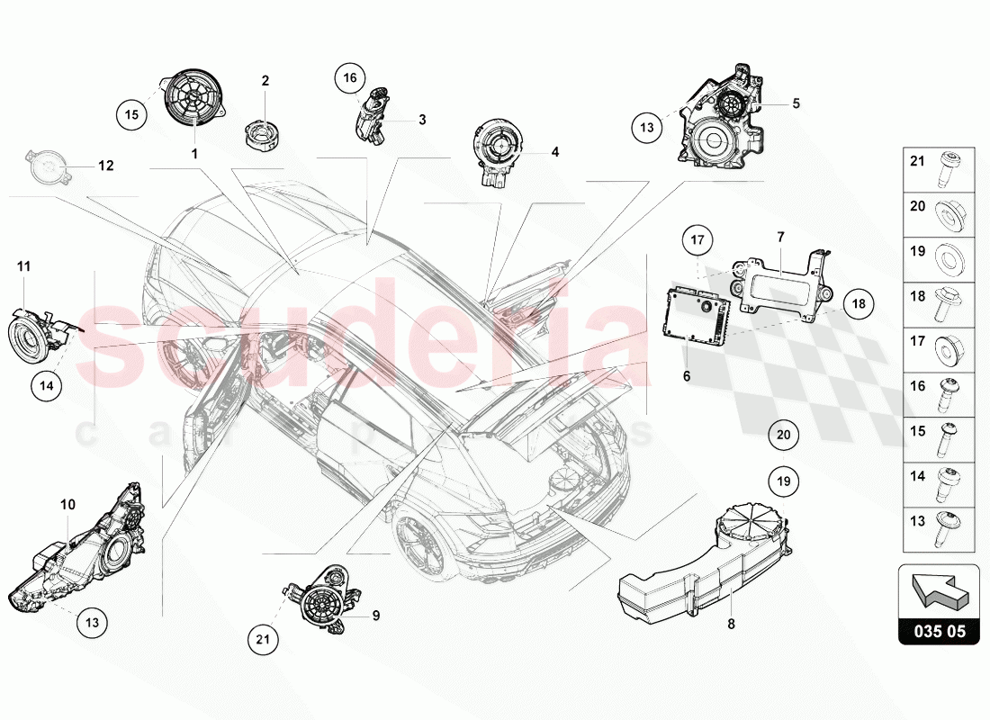 ELECTRICAL PARTS FOR AUDIO SYSTEM of Lamborghini Lamborghini Urus (2018-2019)