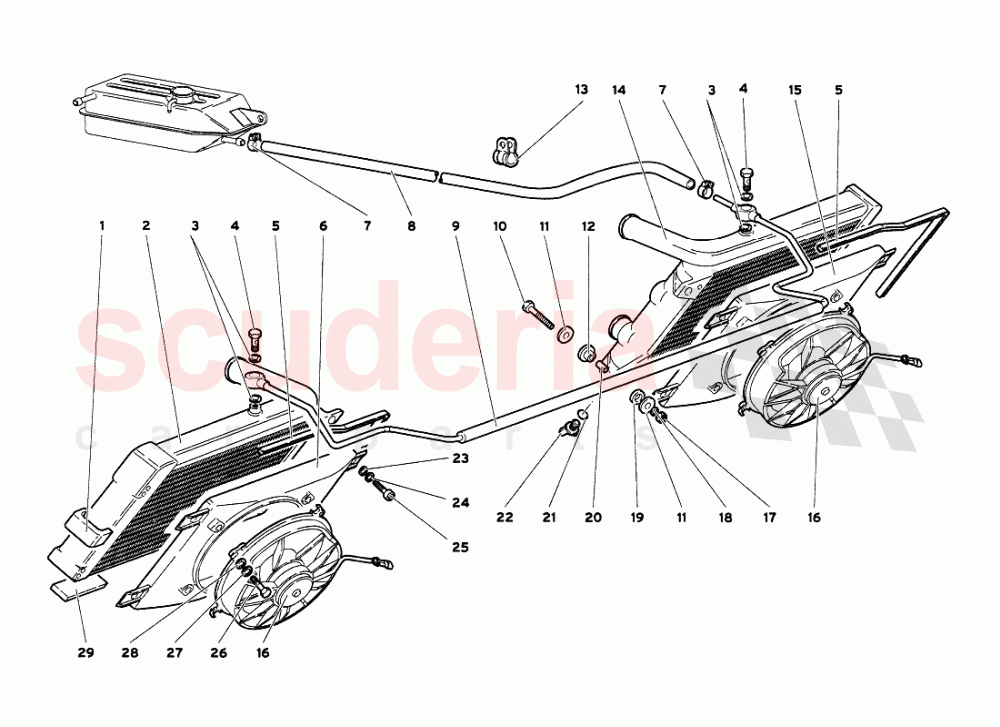 Radiators and Electric Fans of Lamborghini Lamborghini Diablo VT 6.0 (2000-2001)