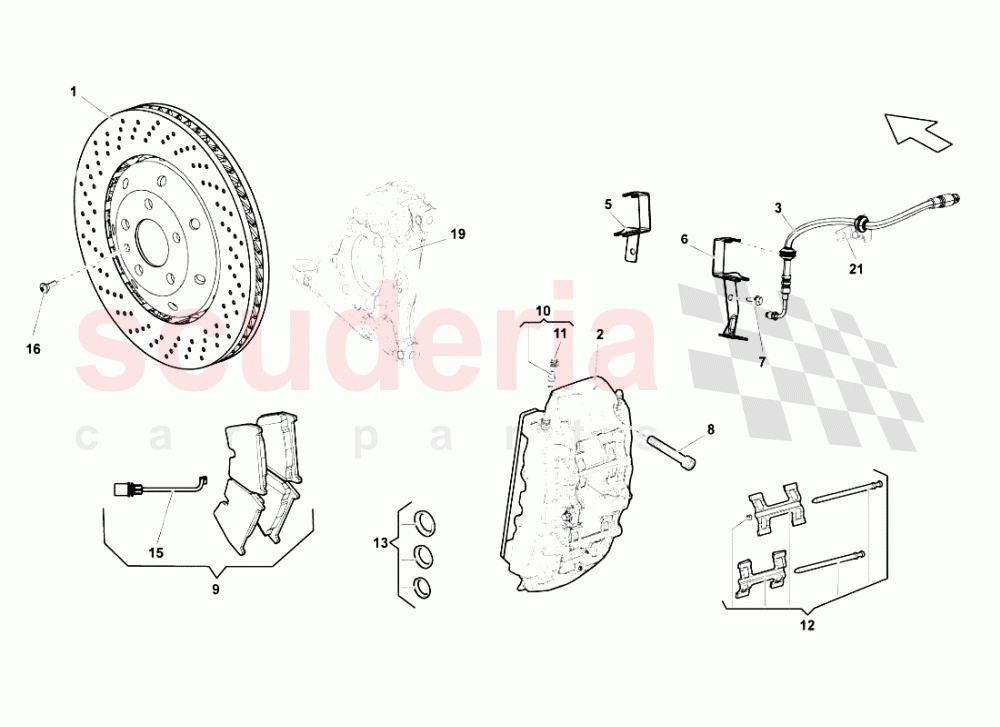 FRONT BRAKES DISCS STD of Lamborghini Lamborghini Gallardo LP550 Spyder