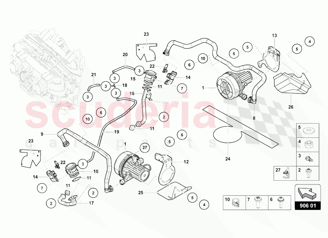 SECONDARY AIR PUMP of Lamborghini Lamborghini Aventador LP770 SVJ Coupe