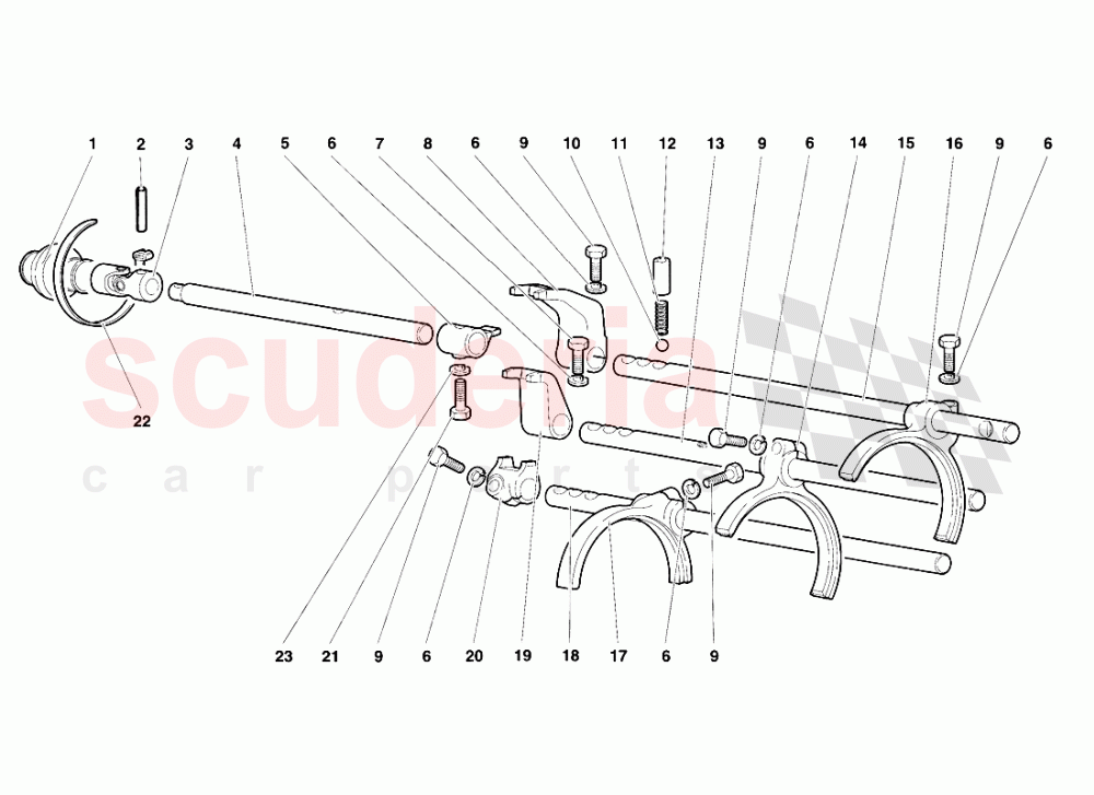 Gearbox Shifting Rods and Forks of Lamborghini Lamborghini Diablo SV (1995-1997)