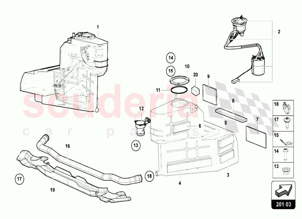 RH TANK of Lamborghini Lamborghini Aventador LP720 Roadster