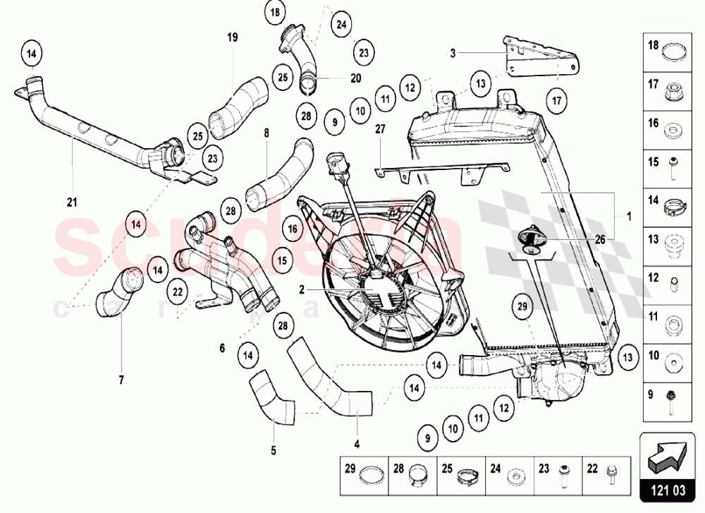 Water Cooling System 1 of Lamborghini Lamborghini Aventador LP740 S