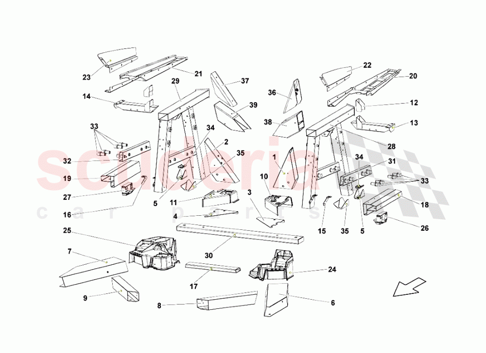 Rear Frame Elements 2 of Lamborghini Lamborghini Gallardo Spyder