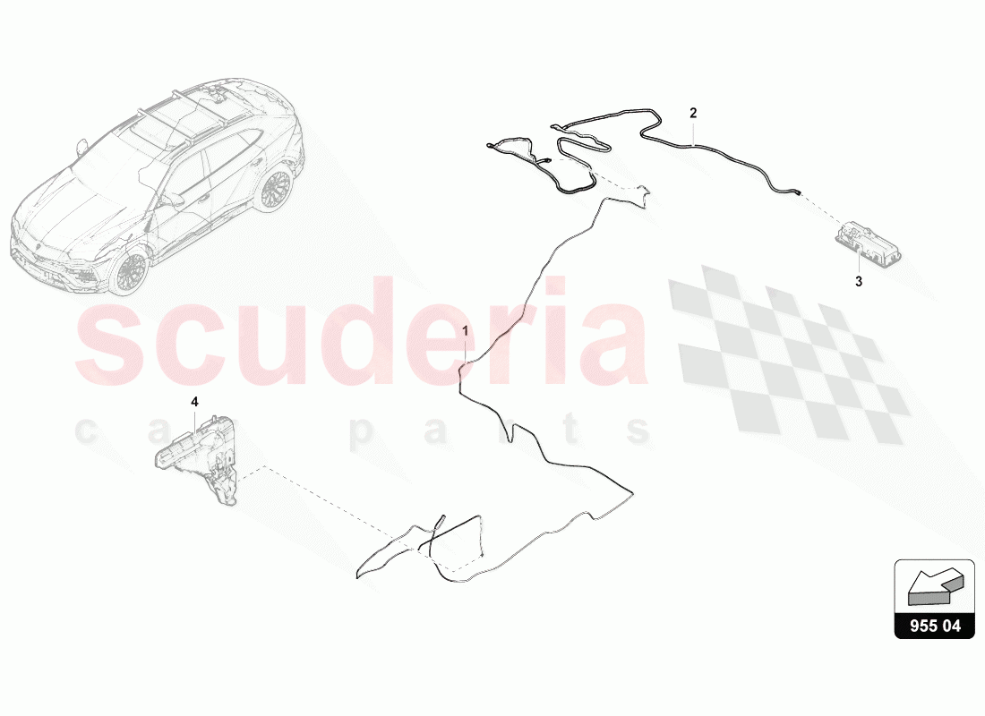 PIPE LINE FOR HEAD LIGHT CLEANING SYSTEM of Lamborghini Lamborghini Urus (2018-2019)