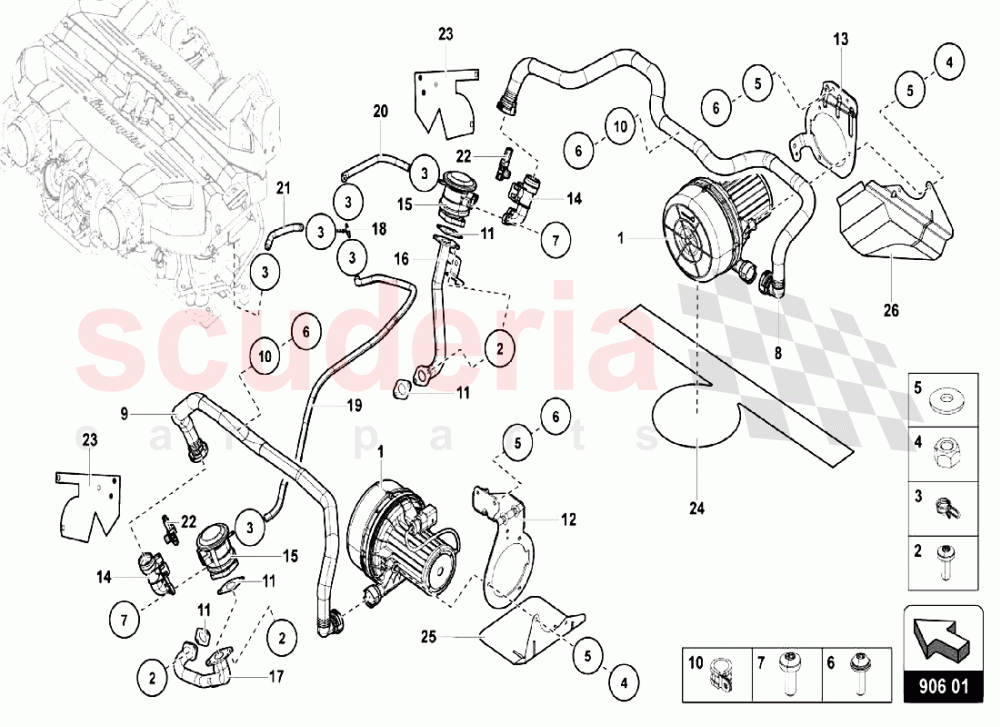 Secondary Air Pump of Lamborghini Lamborghini Aventador LP740 S