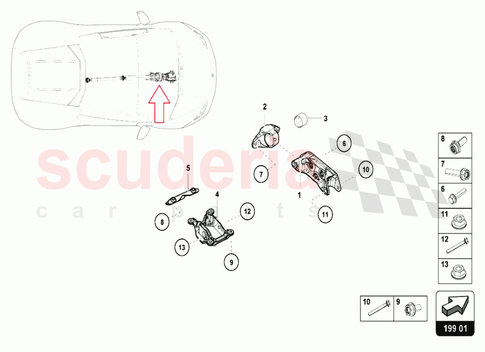 FRONT DIFFERENTIAL SUPPORT of Lamborghini Lamborghini Huracan LP610 Coupe