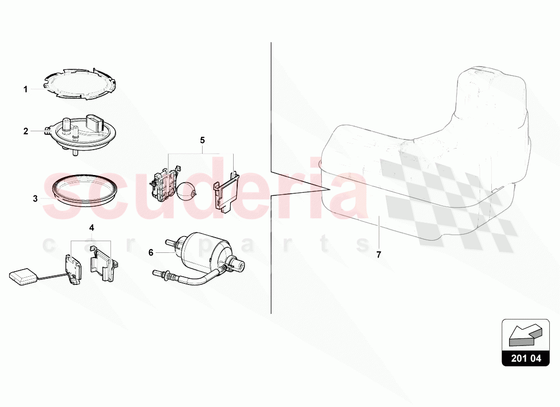 FUEL TANK of Lamborghini Lamborghini Huracan Evo Coupe