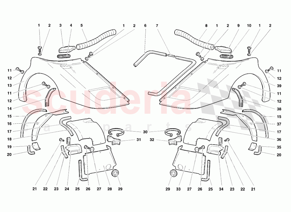 Front Coque Elements of Lamborghini Lamborghini Diablo VT Roadster (1998-2000)
