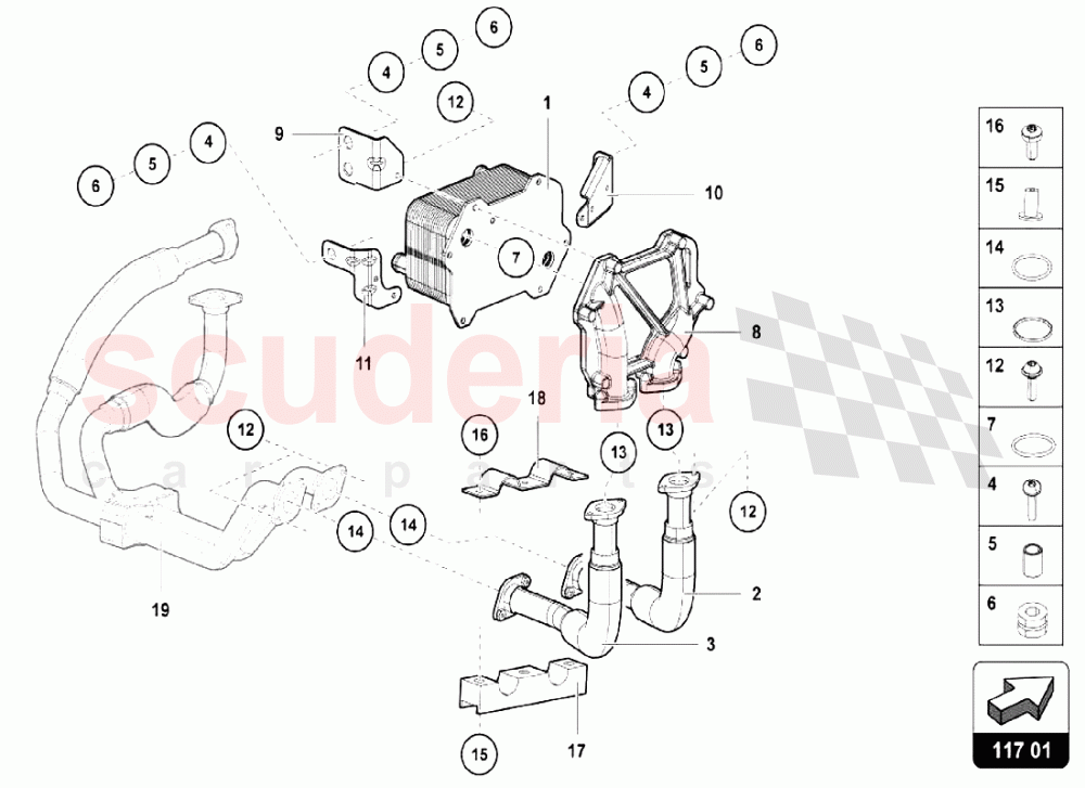 OIL SYSTEM RADIATOR 1 of Lamborghini Lamborghini Aventador LP750 SV Roadster