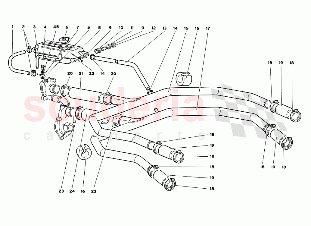 Water Cooling System of Lamborghini Lamborghini Diablo GT (1999-2000)