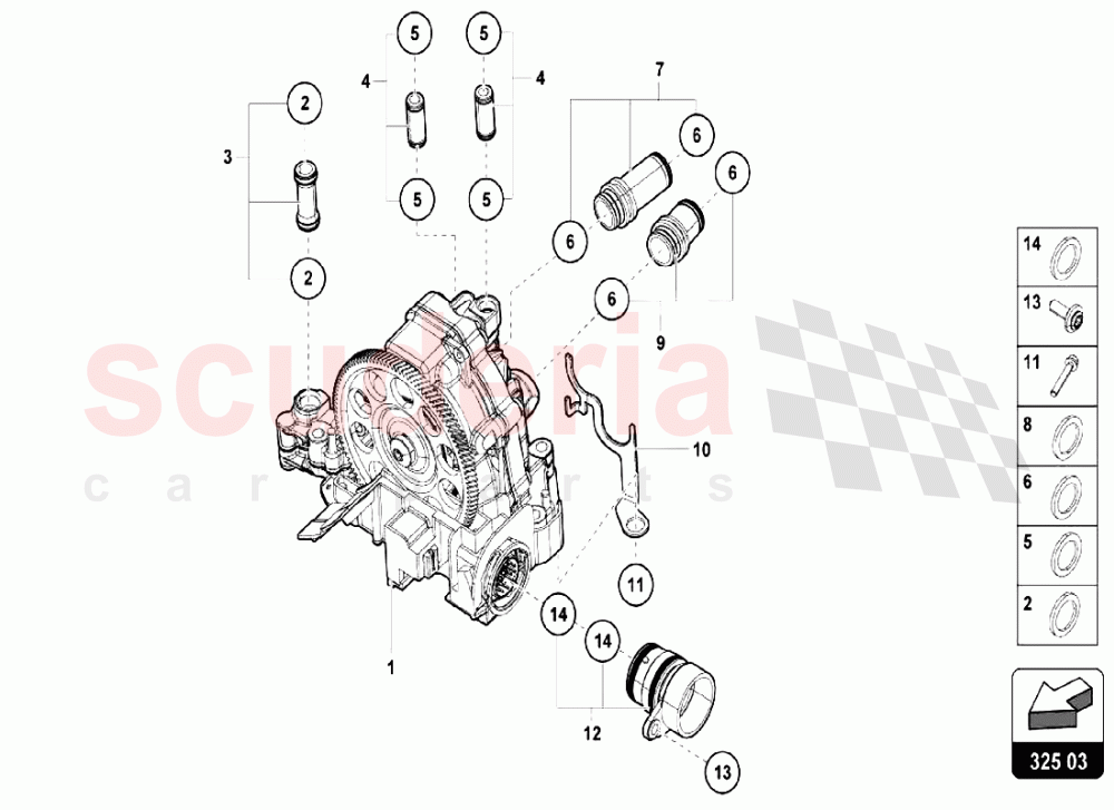 Gearbox Parts 2 of Lamborghini Lamborghini Huracan LP580 Coupe