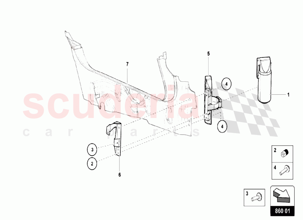 EXTINGUISHER of Lamborghini Lamborghini Aventador LP750 SV Roadster