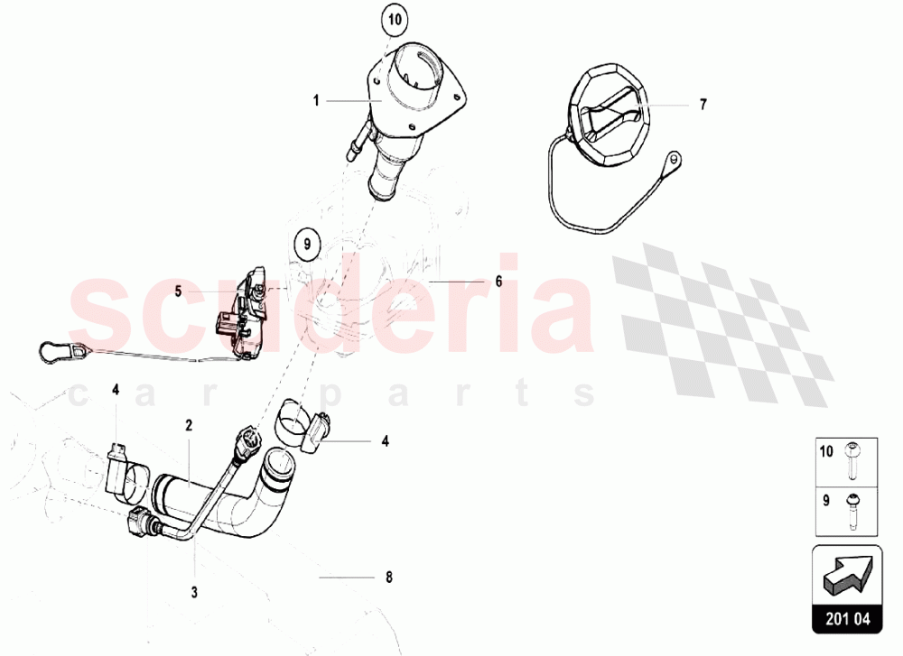 FUEL PIPE UNION of Lamborghini Lamborghini Aventador LP750 SV Roadster