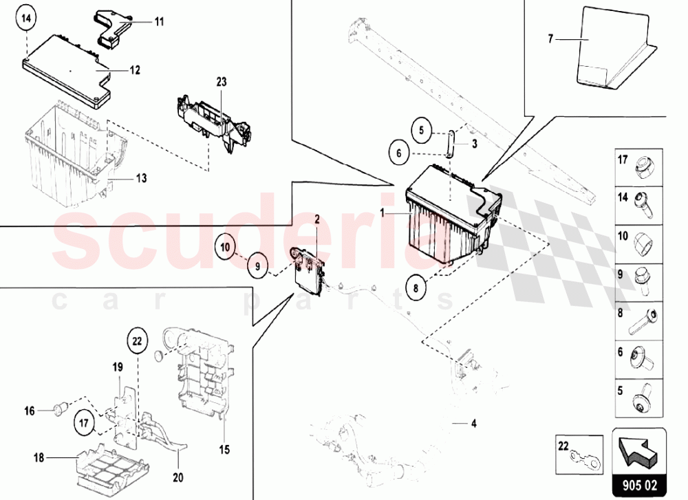 FUSE BOX AND EMERGENCY IGNITION of Lamborghini Lamborghini Aventador LP750 SV Roadster