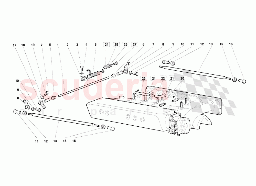 Accelerator Cables (Valid for June 1992 Version) of Lamborghini Lamborghini Diablo (1990-1998)